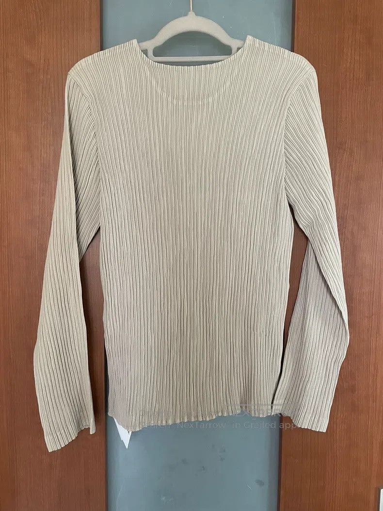 Issey Miyake Issey Miyake Toothpick Long Sleeve Top Beige Size M / US 6-8 / IT 42-44 - 2 Thumbnail