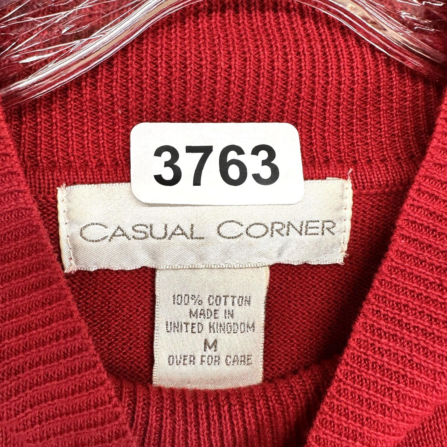 Vintage VINTAGE Casual Corner Annex Sweater Women’s Medium Red Knit 100% Cotton Mock Neck Pullover 80s 90s Womens Size M / US 6-8 / IT 42-44 - 7 Thumbnail