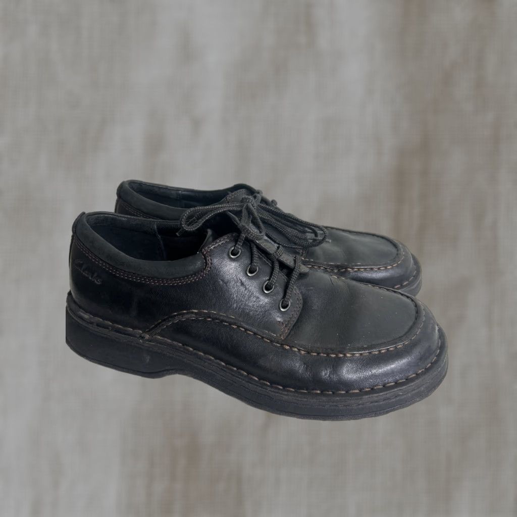 Clarks Clarks Keeler Walk Casual Shoes Men 9 M Black Brown Leather Upper Suede Insole Adjustable Comfort Shoes Mens Size US 9 / EU 42 - 1 Thumbnail