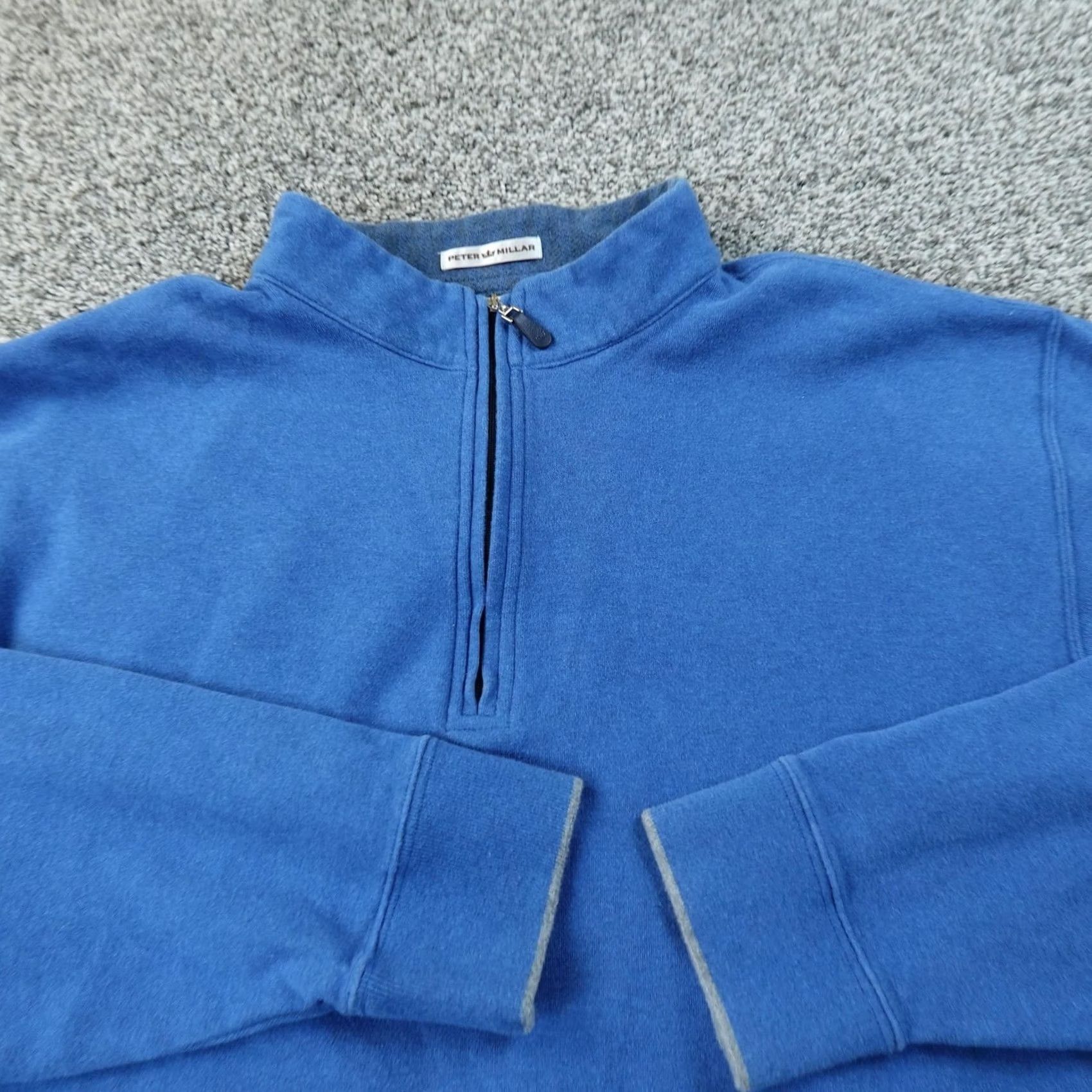 Peter Millar Peter Millar Sweatshirt Mens XL Blue 1/4 Zip Mock Neck Pullover Golf Sweater Top Size US XL / EU 56 / 4 - 3 Thumbnail
