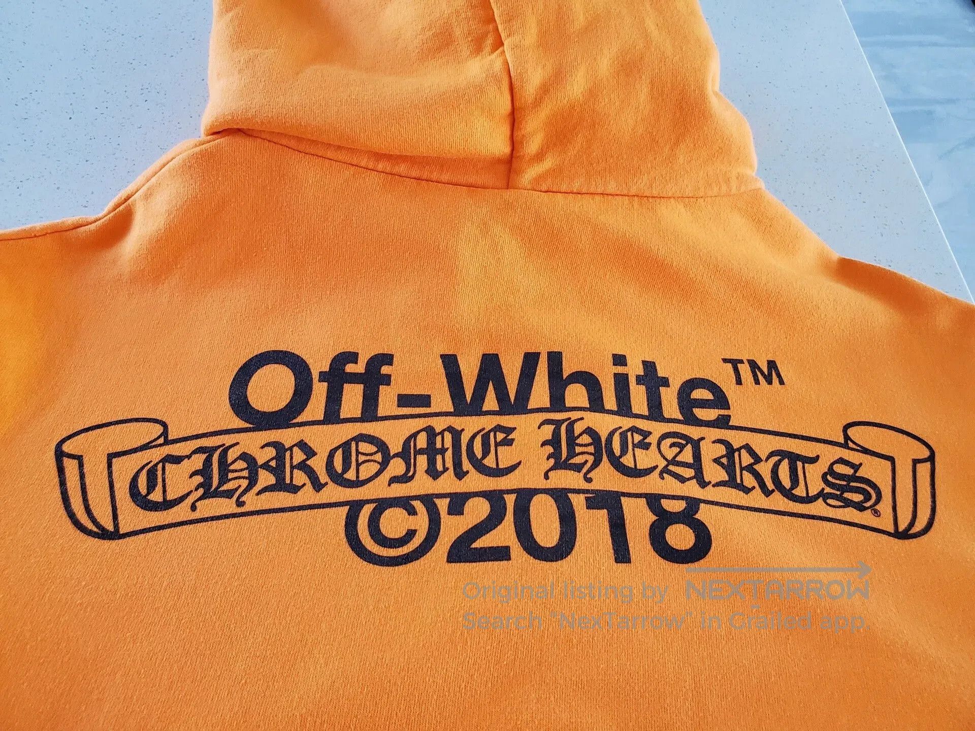 Chrome Hearts × Off-White chrome hearts off white orange hoodie. Size US M / EU 48-50 / 2 - 6 Thumbnail