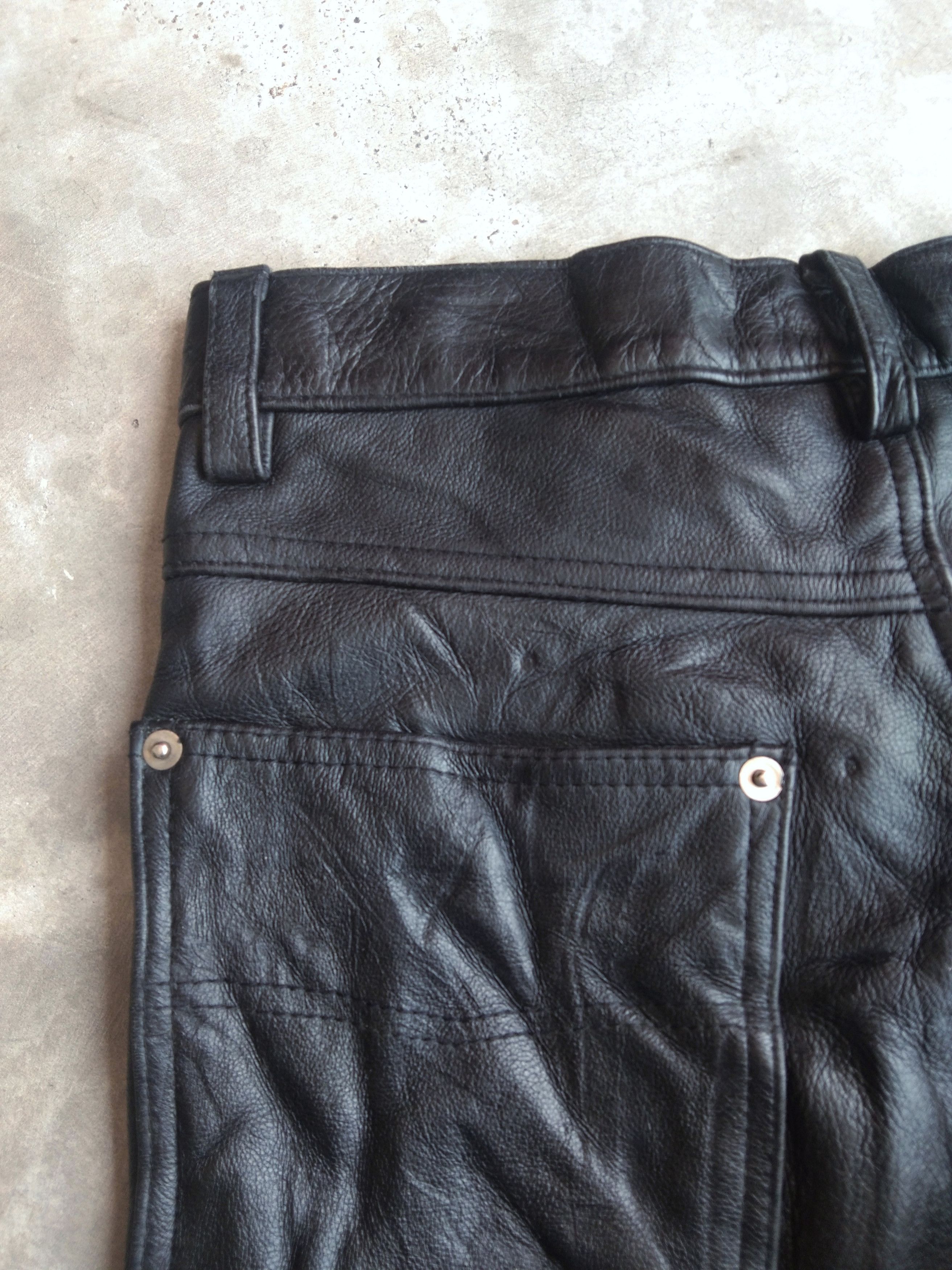 Vintage 90s Storm Leather Pants Black Size US 28 / EU 44 - 3 Thumbnail