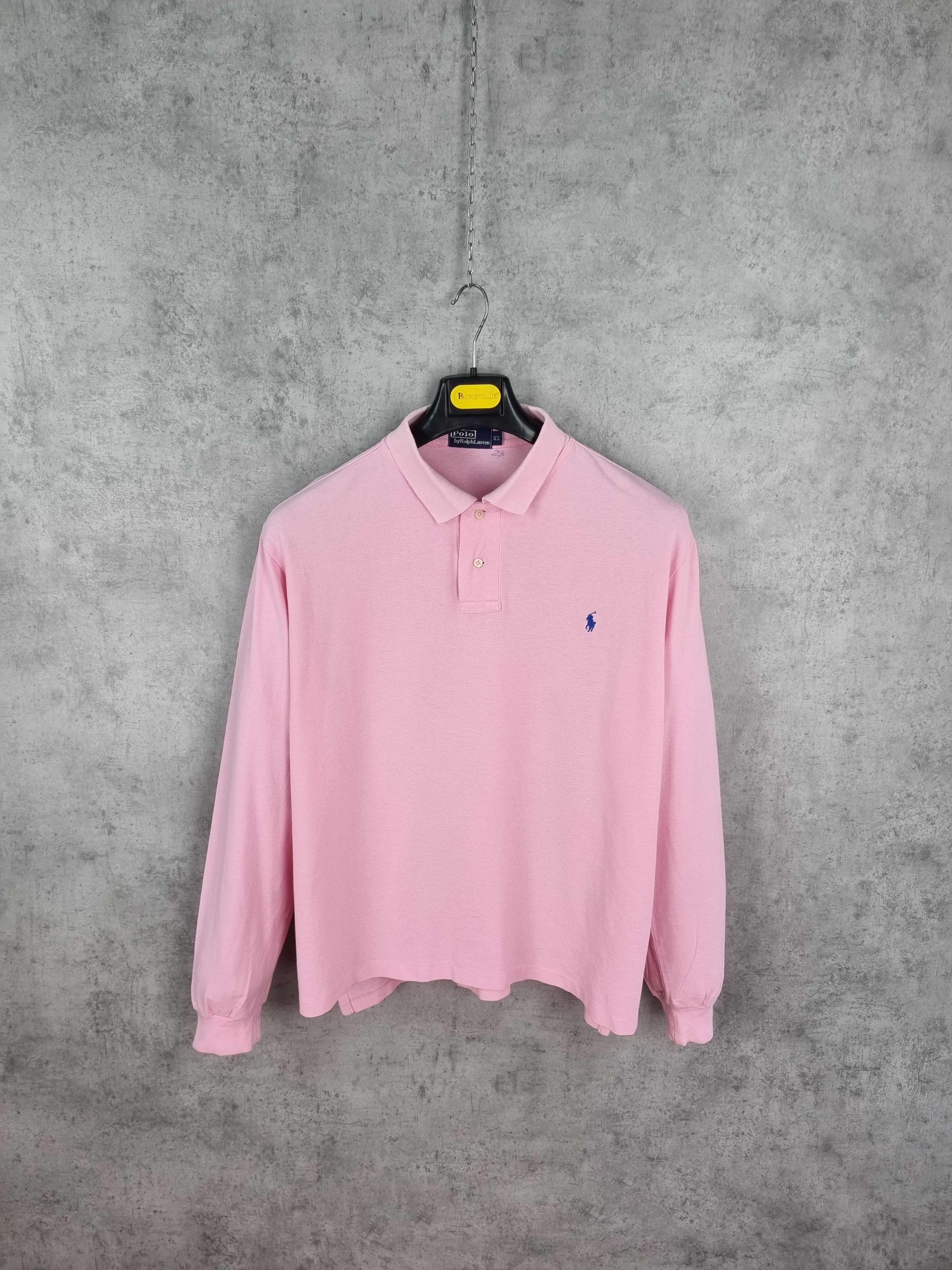 Polo Ralph Lauren × Vintage Polo Ralph Lauren Pink Attractive Long Sleeve Polo Size US XL / EU 56 / 4 - 16 Thumbnail