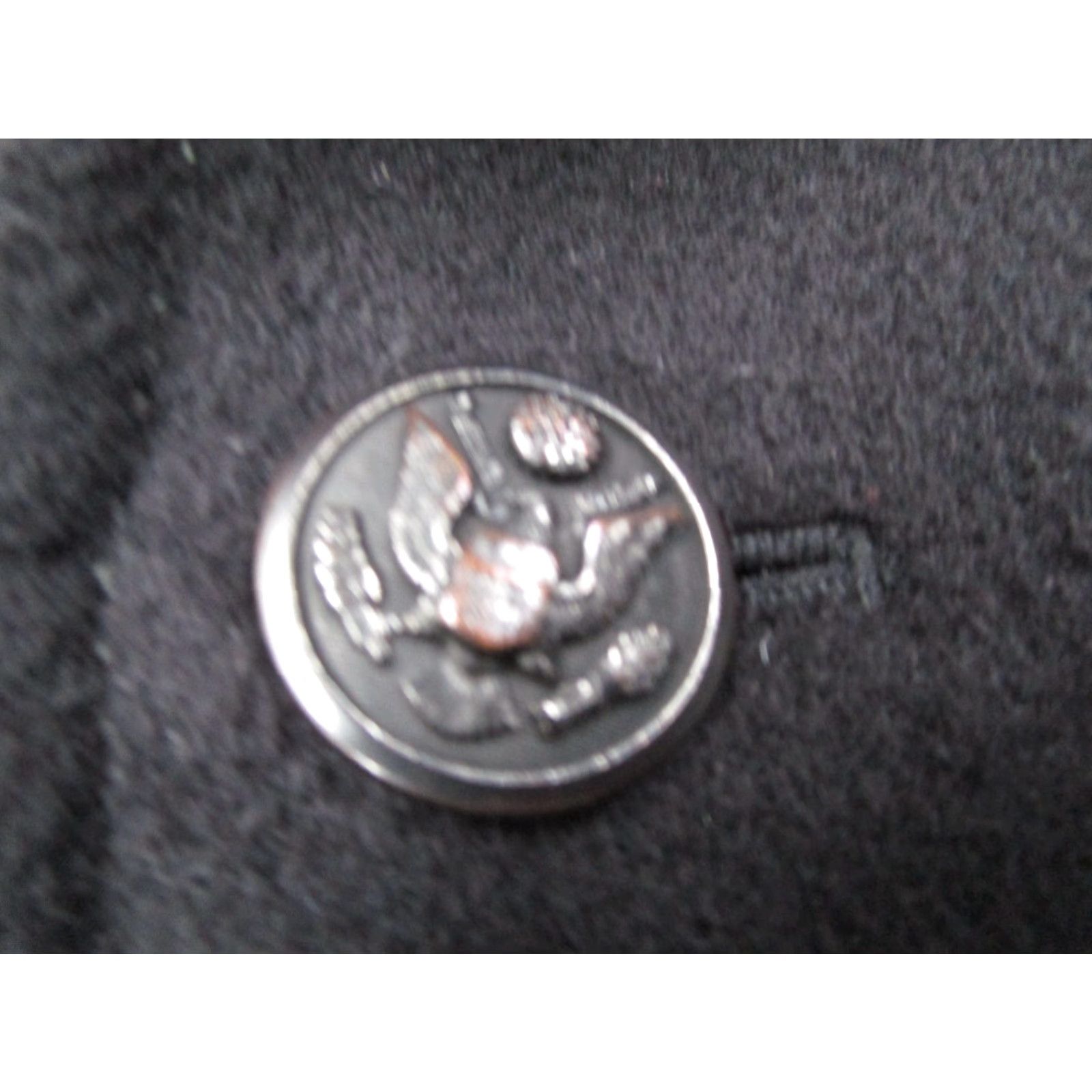 WHO.A.U California Dream Jacket Mens S Black Wool Blend Pea Coat Military Button Pockets Classic Short Coat