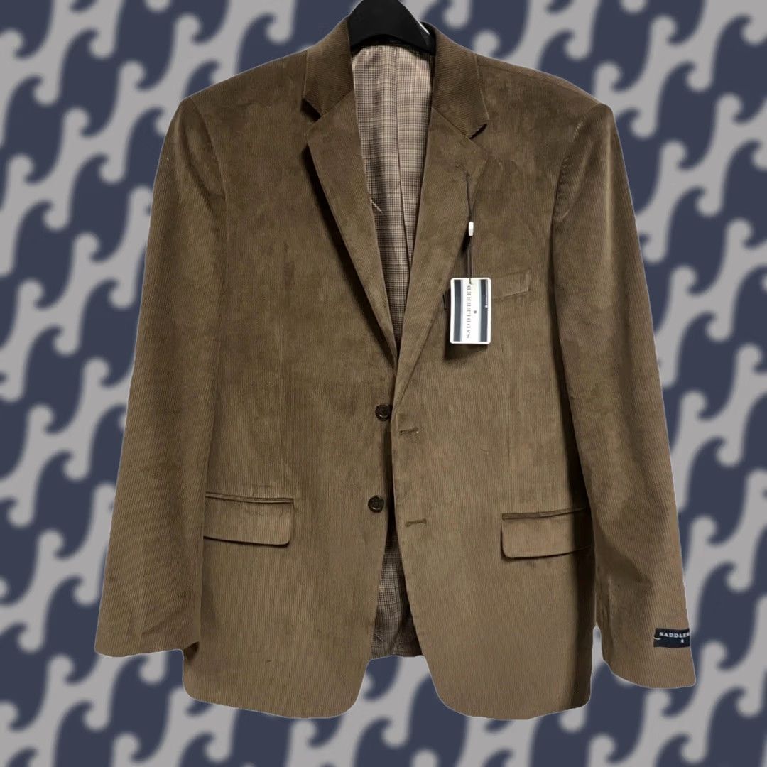 Vintage Saddlebred Corduroy Sport Coat Blazer Men’s 42R Brown 100% Cotton NWT Size 42R - 1 Thumbnail
