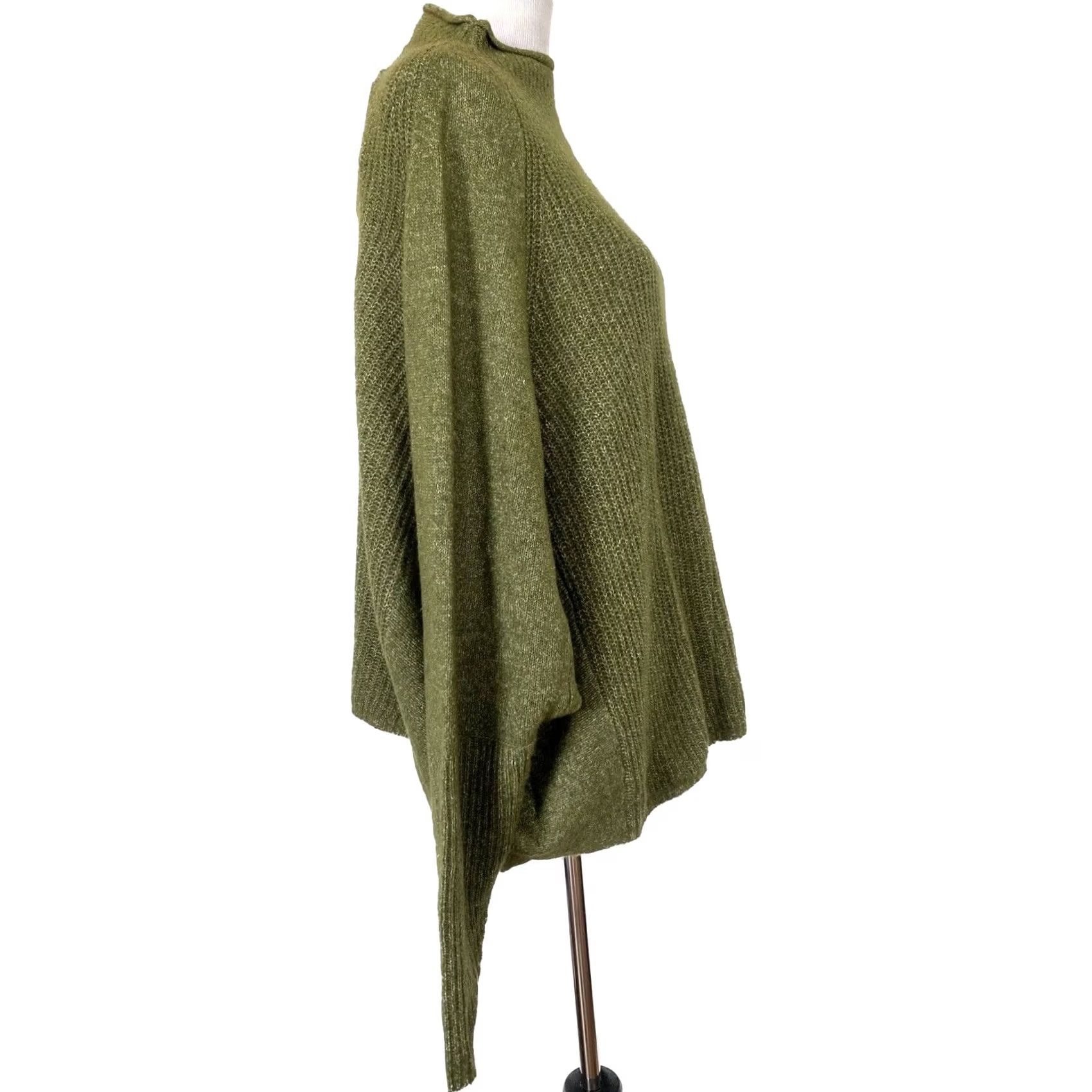 Vintage Able Women’s Sweater Heather Green Slouchy Pullover Mock Neck 1X Womens Pullover Sweater Green 1X Size XL / US 12-14 / IT 48-50 - 5 Thumbnail
