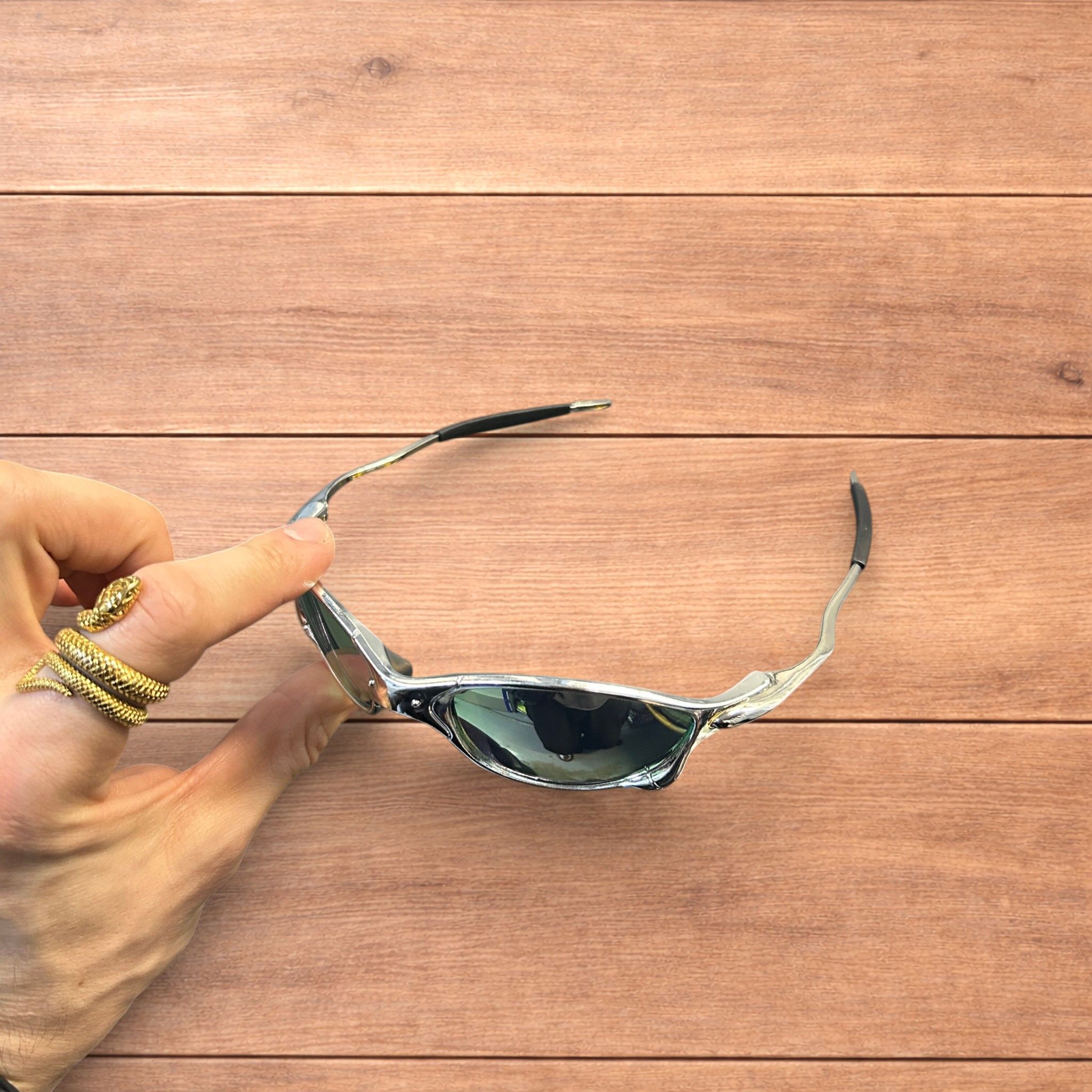 Japanese Brand Insane metal frame sunglasses in silver with purple lens. Size ONE SIZE - 6 Thumbnail