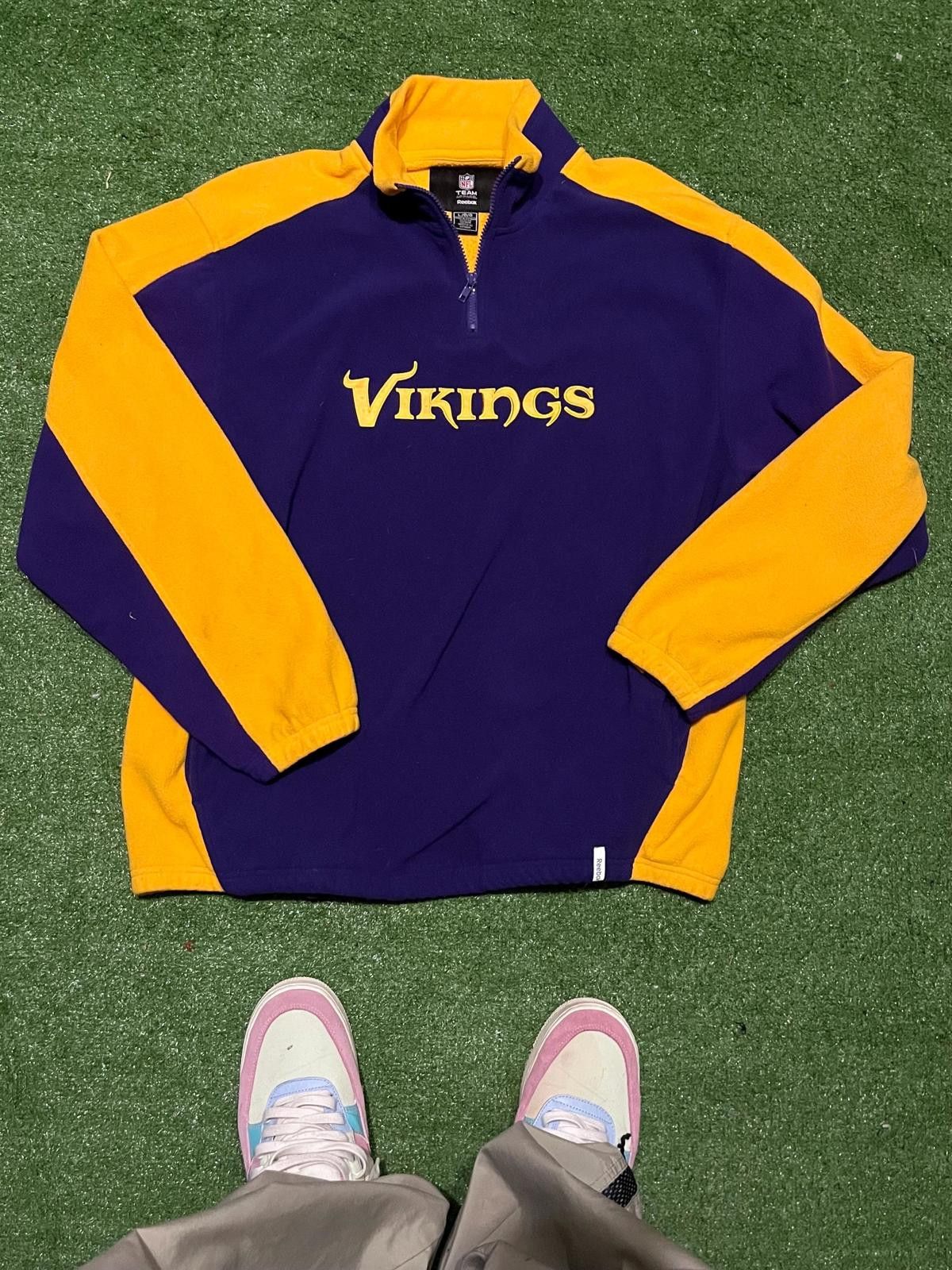 Other Reebok NFL Team Minnesota Vikings Fleece Quarter-Zip Pulloer Size ONE SIZE - 1 Thumbnail