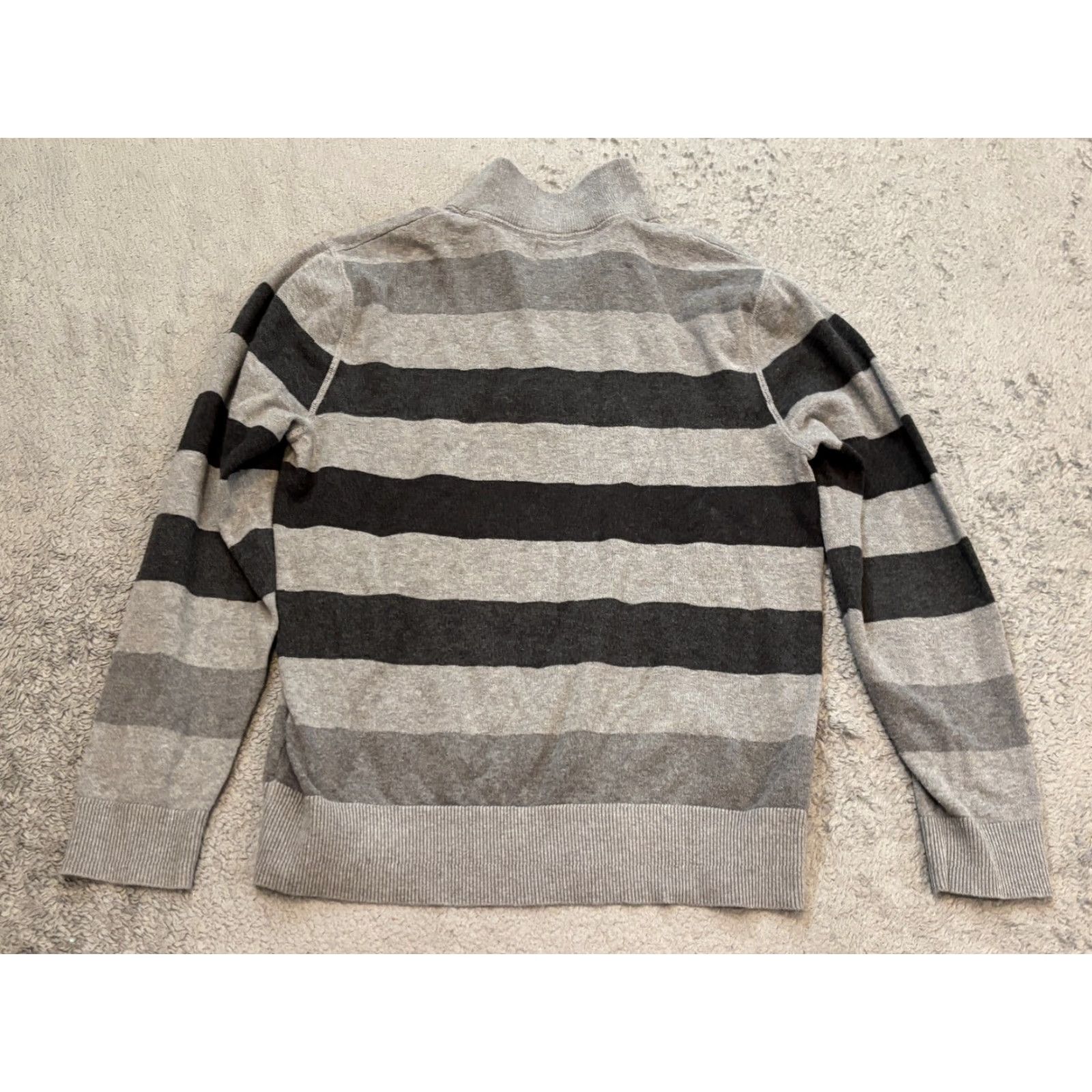 Banana Republic Banana Republic Sweater Mens 1/4 Zip Striped Pullover Long Sleeve Gray Medium Size US M / EU 48-50 / 2 - 5 Thumbnail