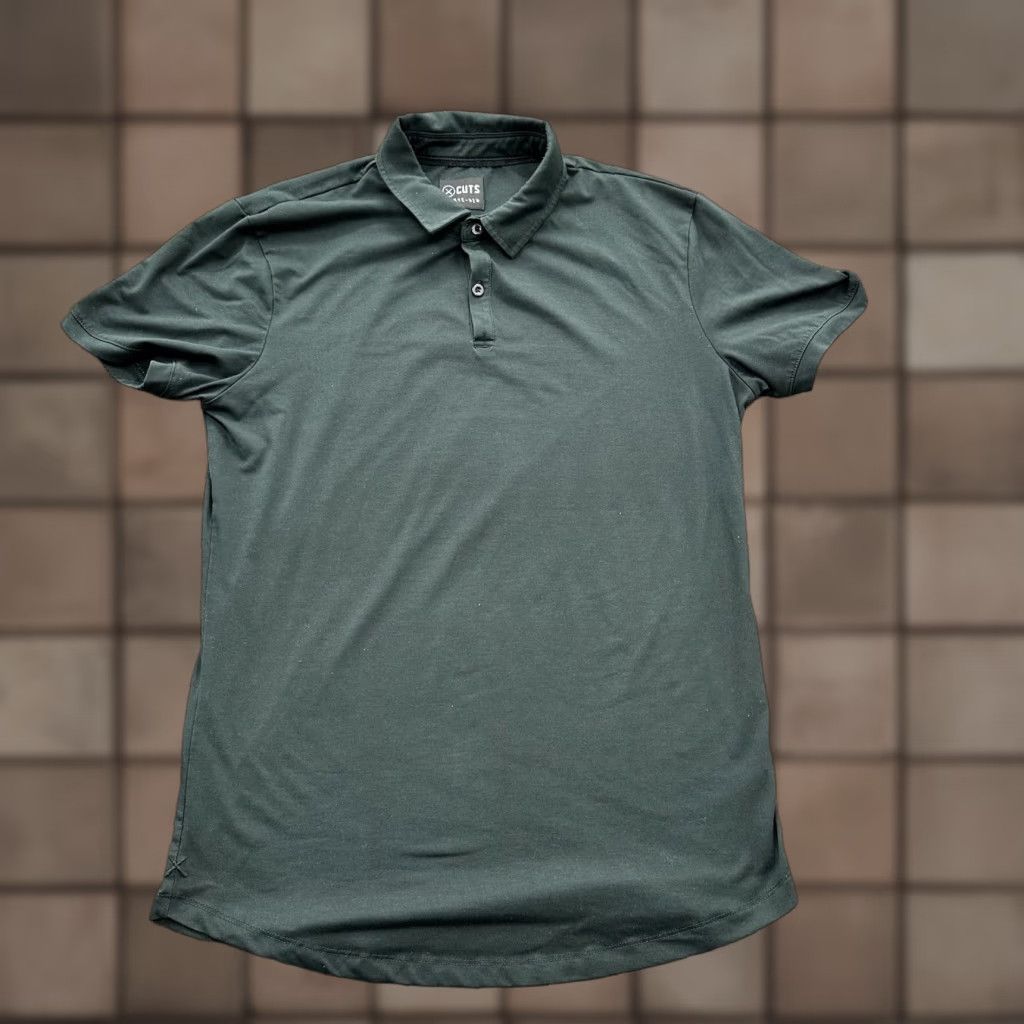 Cuts CUTS Shirt Men M Green Polyester Spandex Athletic Crew Neck Short Sleeve Logo T-Shirt All Seasons Outdoor 90s? Size US M / EU 48-50 / 2 - 1 Thumbnail