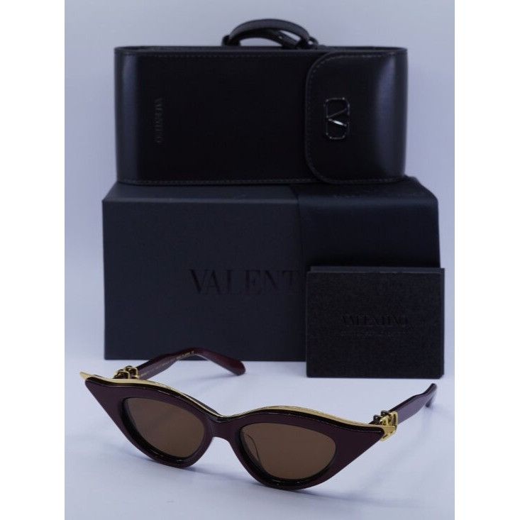 Valentino Valentino V-GOLDCUT-II VLS-114B Sunglasses Bordeaux Cat Eye Size ONE SIZE - 10 Thumbnail