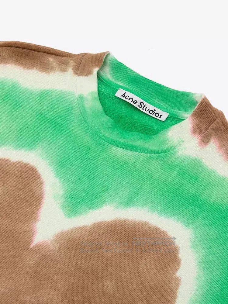 Acne Studios Acne Studios Heart Tie-Dye Green Terry Sweatshirt, Loose F Size XS / US 0-2 / IT 36-38 - 6 Thumbnail