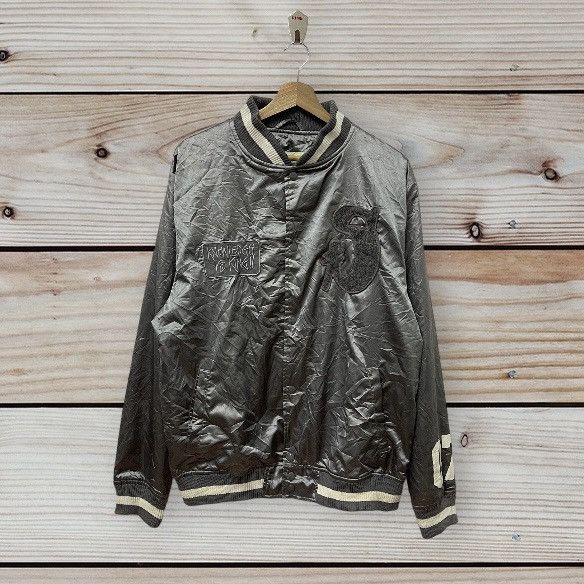 Vintage Stussy Knowledge Is King Satin Jacket