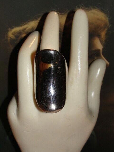 Handmade Modernist Sterling Silver Plated Brass Knuckle 3D Ring Size ONE SIZE - 1 Thumbnail