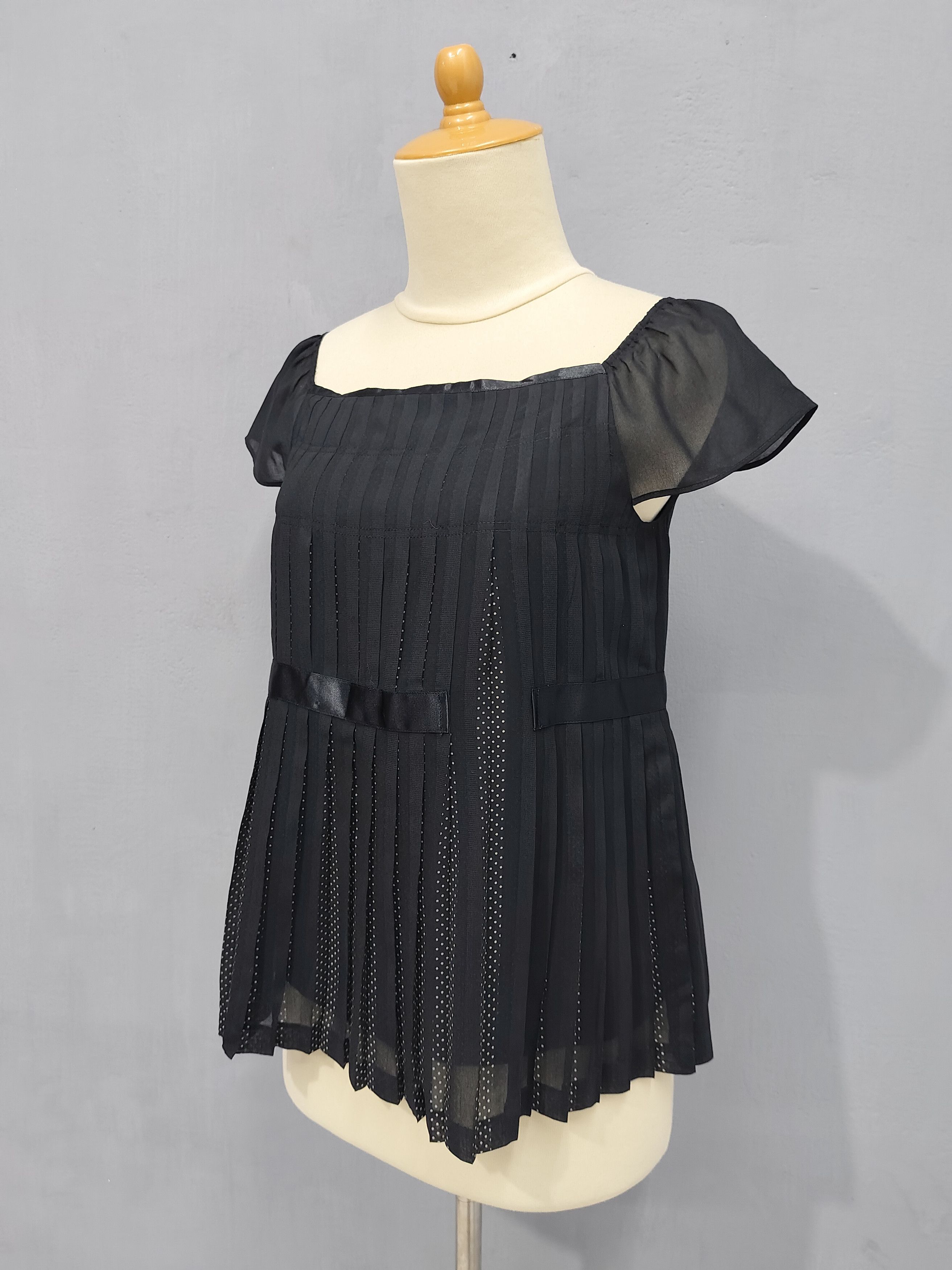 Issey Miyake 🇯🇵 Kumikyoku By Issey Co Pleated Sheer Babydoll Top Size M / US 6-8 / IT 42-44 - 3 Thumbnail