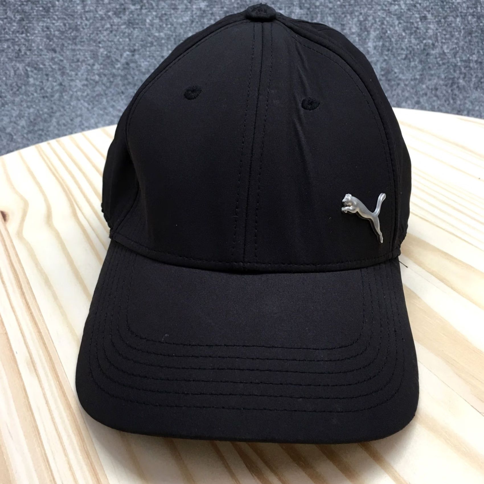 Puma Puma Fitted Cap Hat L/XL Black Curved Bill Metal Evercat Front Embroidered Rear Baseball Cap Mens Size ONE SIZE - 3 Thumbnail