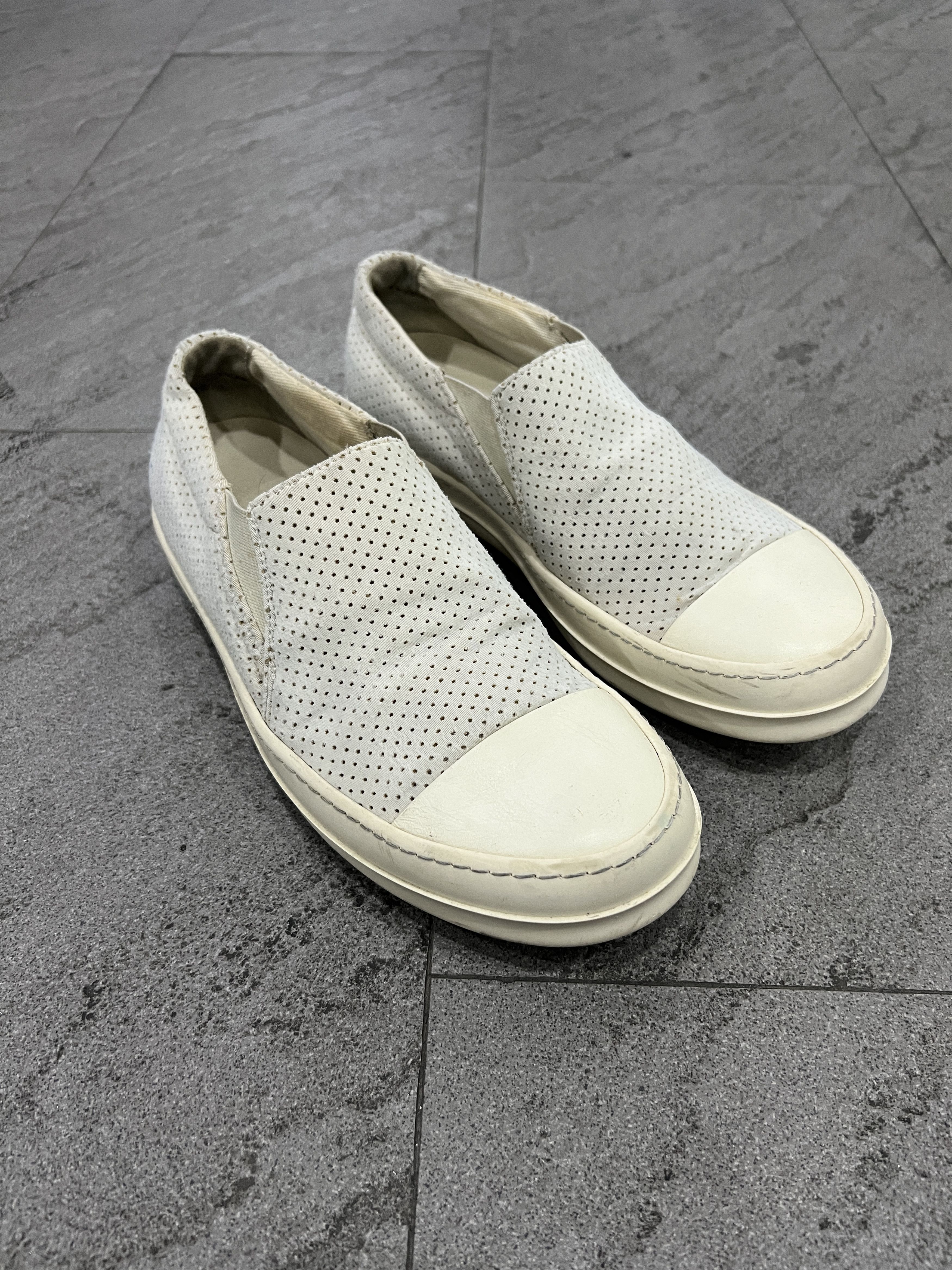 Rick Owens Drkshdw Rick Owens Drkshdw Perforated Cap Toe Slip On Sneakers Size US 8.5 / EU 41-42 - 4 Thumbnail