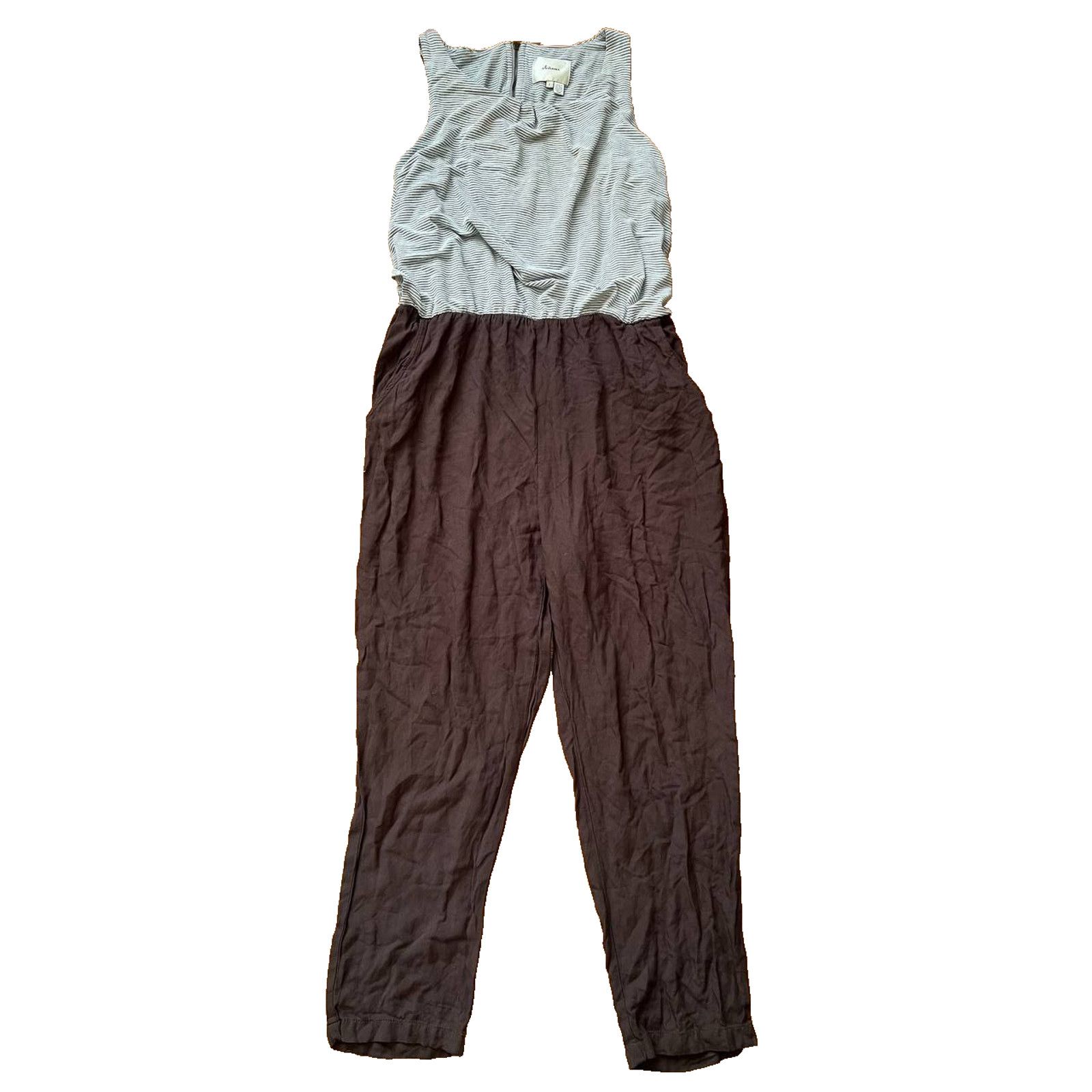 Anthropologie Anthropologie Elevenses Jumpsuit Grey brown Size L A002038 Size 32" / US 10 / IT 46 - 2 Thumbnail