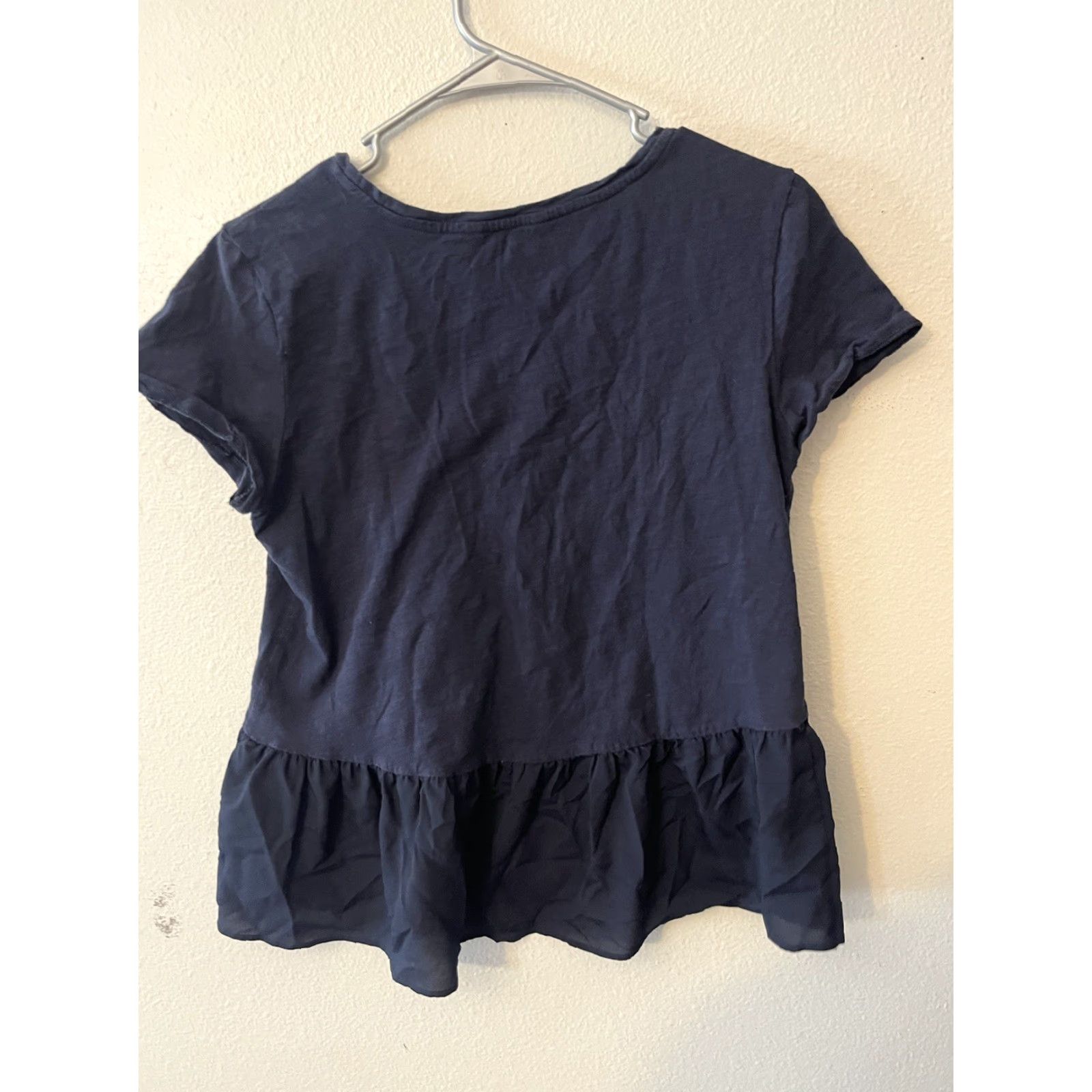 Banana Republic Banana Republic Shirt Womens Peplum T-Shirt Crew Neck Short Sleeve Navy Blue M Size M / US 6-8 / IT 42-44 - 3 Thumbnail