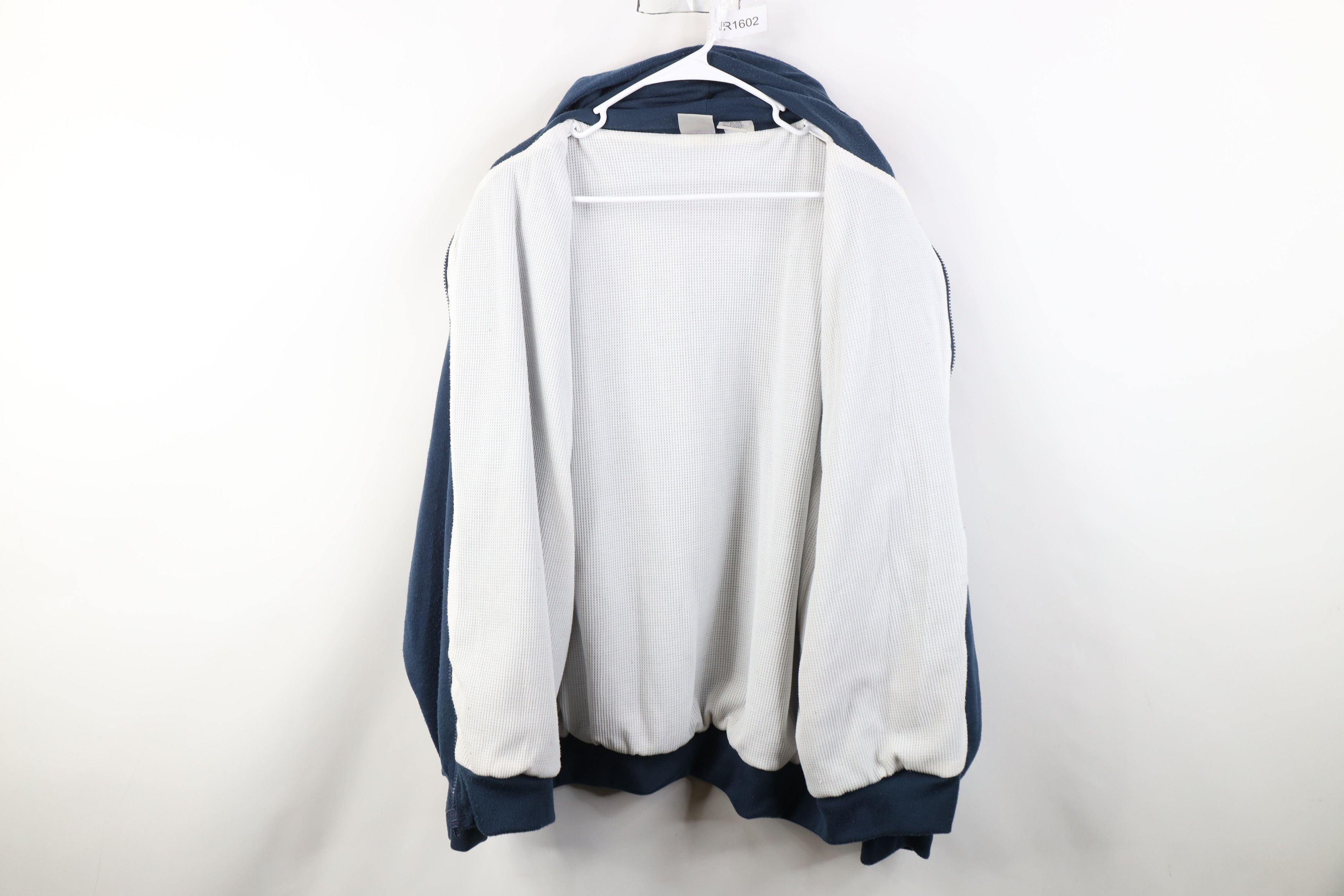 Vintage Vintage 90s Streetwear Thermal Waffle Knit Lined Hoodie Size US XL / EU 56 / 4 - 8 Thumbnail