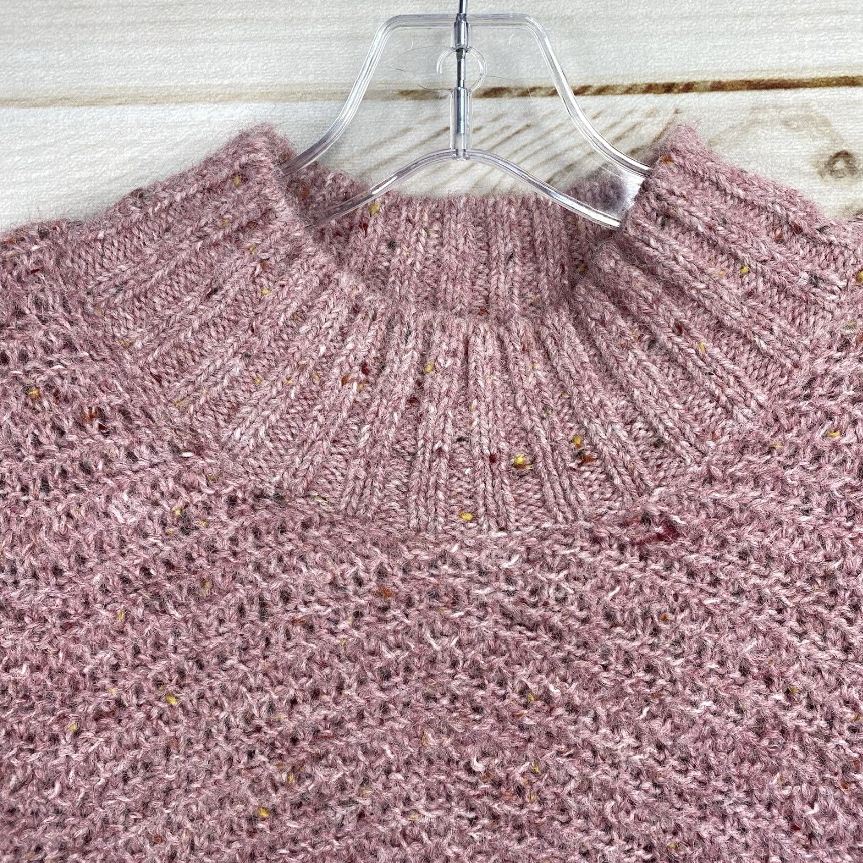 Old Navy OLD NAVY Pink Women's XXL Pullover Mock Neck Fuzzy Knit Sweater - 2XL Casual Winter Fall Knit Raglan Long Sleeve Adult Women Size XXL / US 16-18 / IT 52-54 - 3 Thumbnail