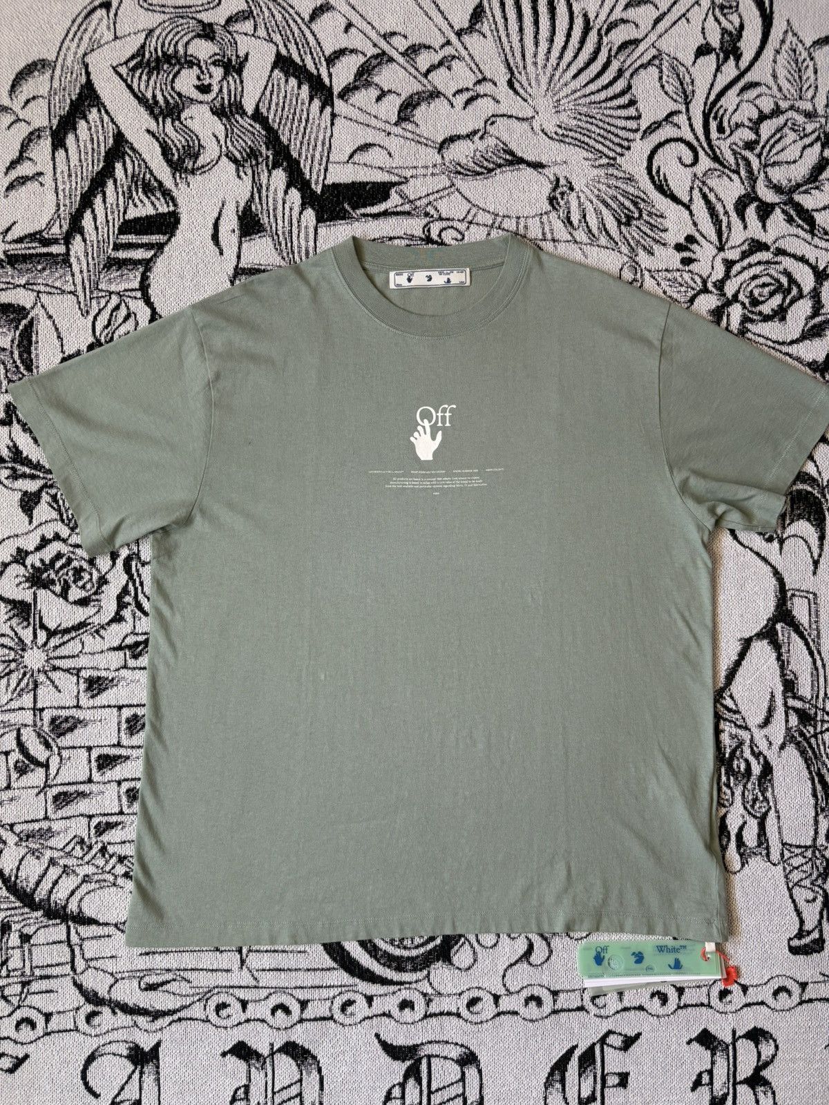 Off-White WHITE OFFF! GRAFFITI OVERSIZED S/S JADEITE Size US L / EU 52-54 / 3 - 1 Thumbnail