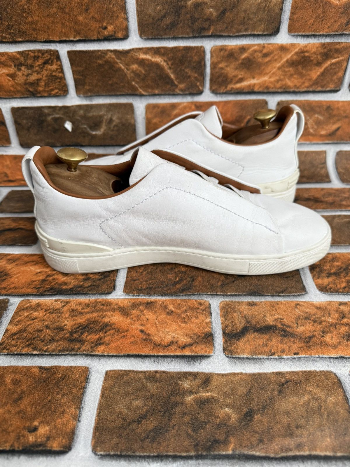 Ermenegildo Zegna Triple stitch leather trainers Size US 8 / EU 41 - 14 Thumbnail