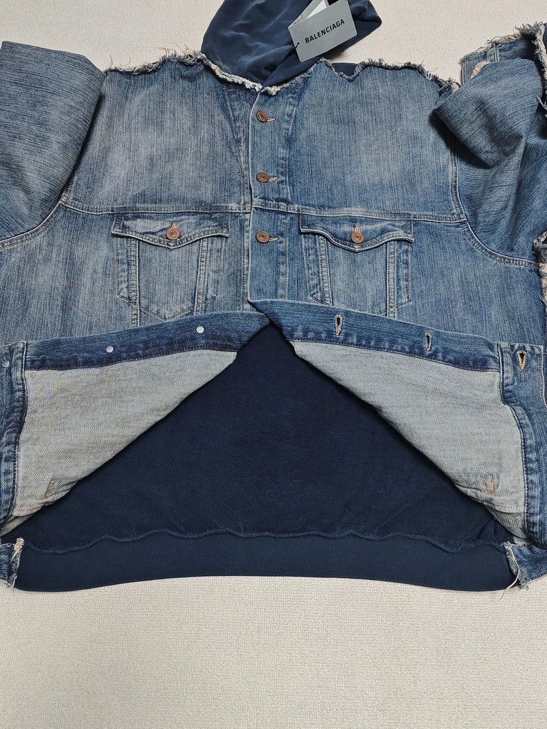 Balenciaga Balenciaga 23FW patchwork denim distressed dyed denim hoode Size US S / EU 44-46 / 1 - 4 Thumbnail