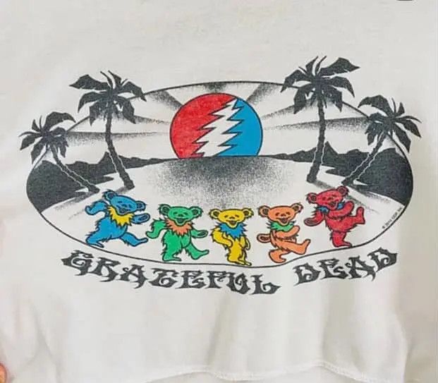 Grateful Dead GRATEFUL DEAD Liquid Blue Cropped Top Baby Tee Size XS / US 0-2 / IT 36-38 - 4 Thumbnail