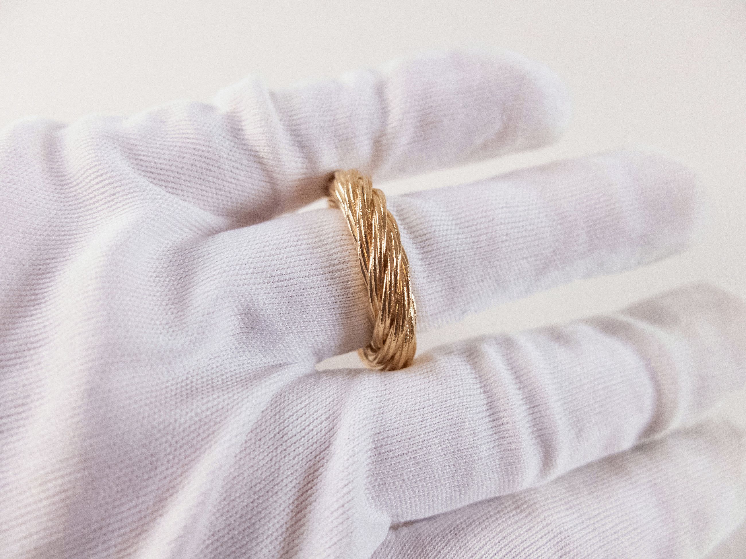 Bottega Veneta BOTTEGA VENETA Cord gold plated twisted silver ring 21 q Size ONE SIZE - 4 Thumbnail