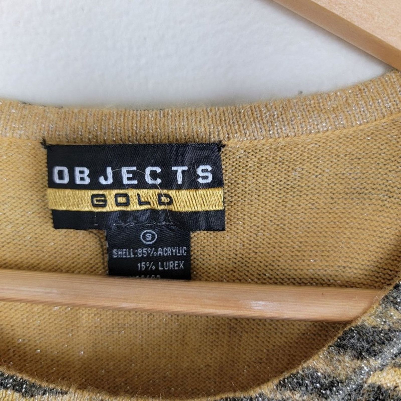 Vintage Objects Gold Leopard Print Sweater Top Size S / US 4 / IT 40 - 9 Thumbnail