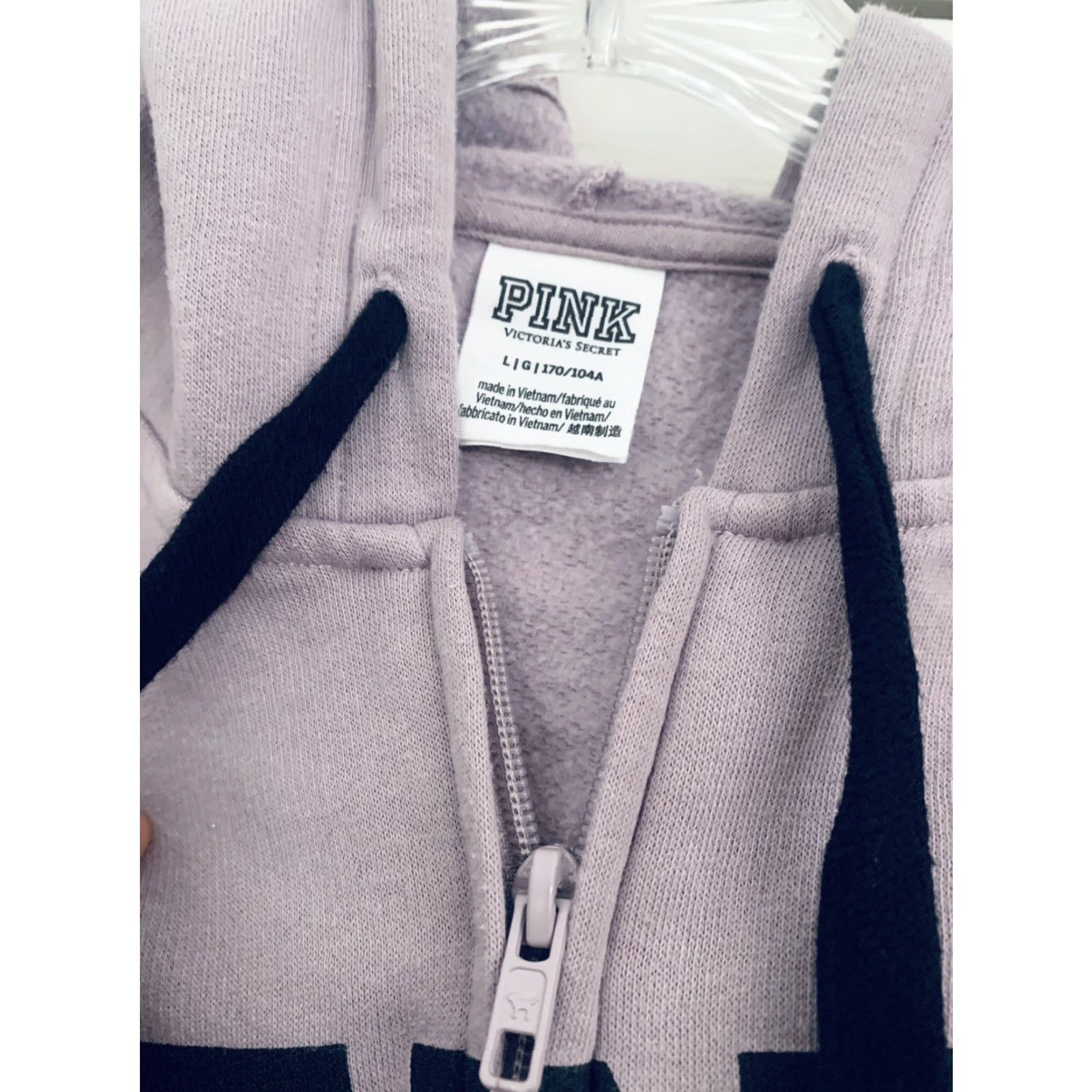 Victoria's Secret Victoria's Secret PINK Hoodie Pullover Violet 3/4 Zip Long Sleeve Size Large Logo Hooded Womens Size L / US 10 / IT 46 - 2 Thumbnail