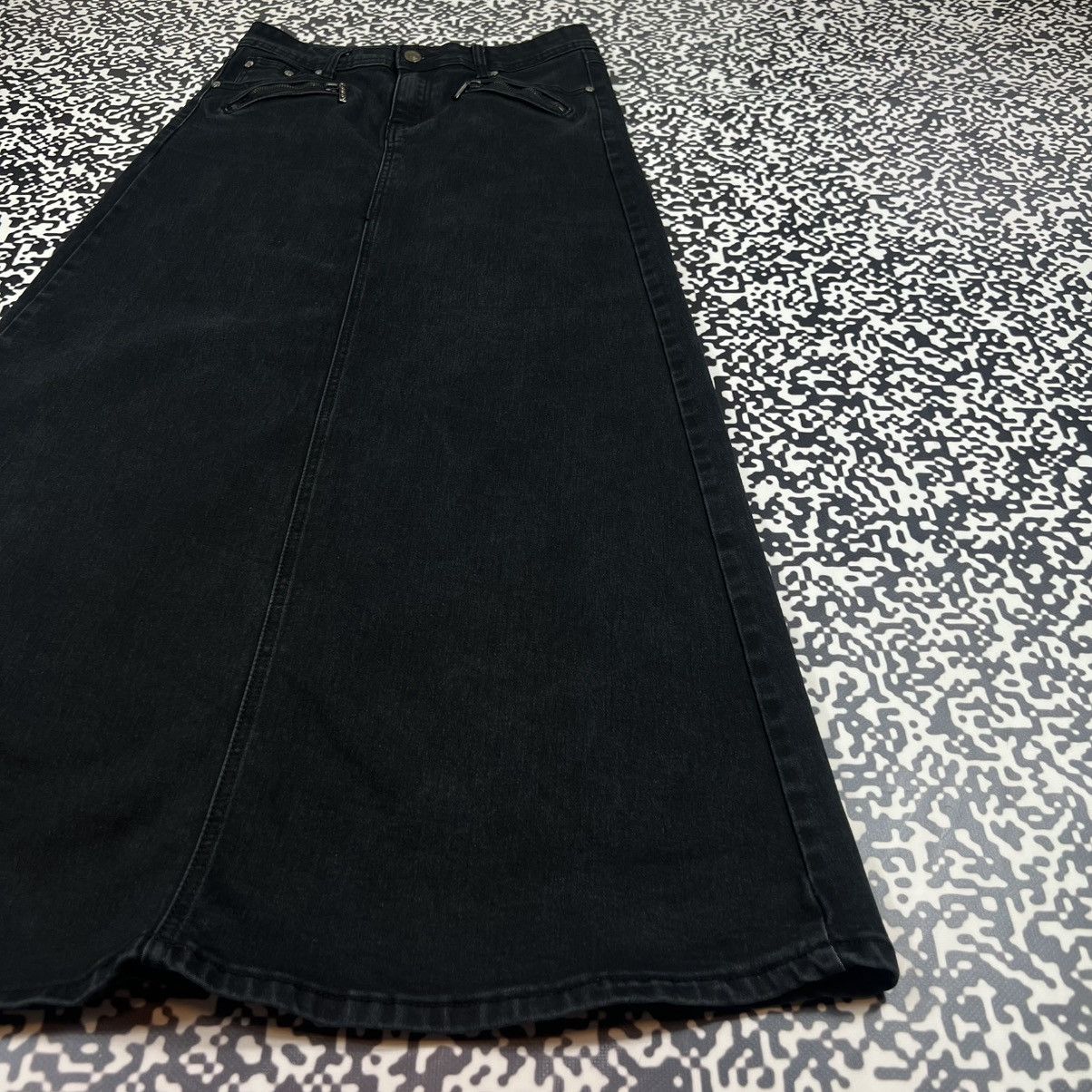 Japanese Brand Vintage Y2K Japanese Style Flared Sexy Denim Maxi Skirt Size 28" / US 6 / IT 42 - 10 Thumbnail