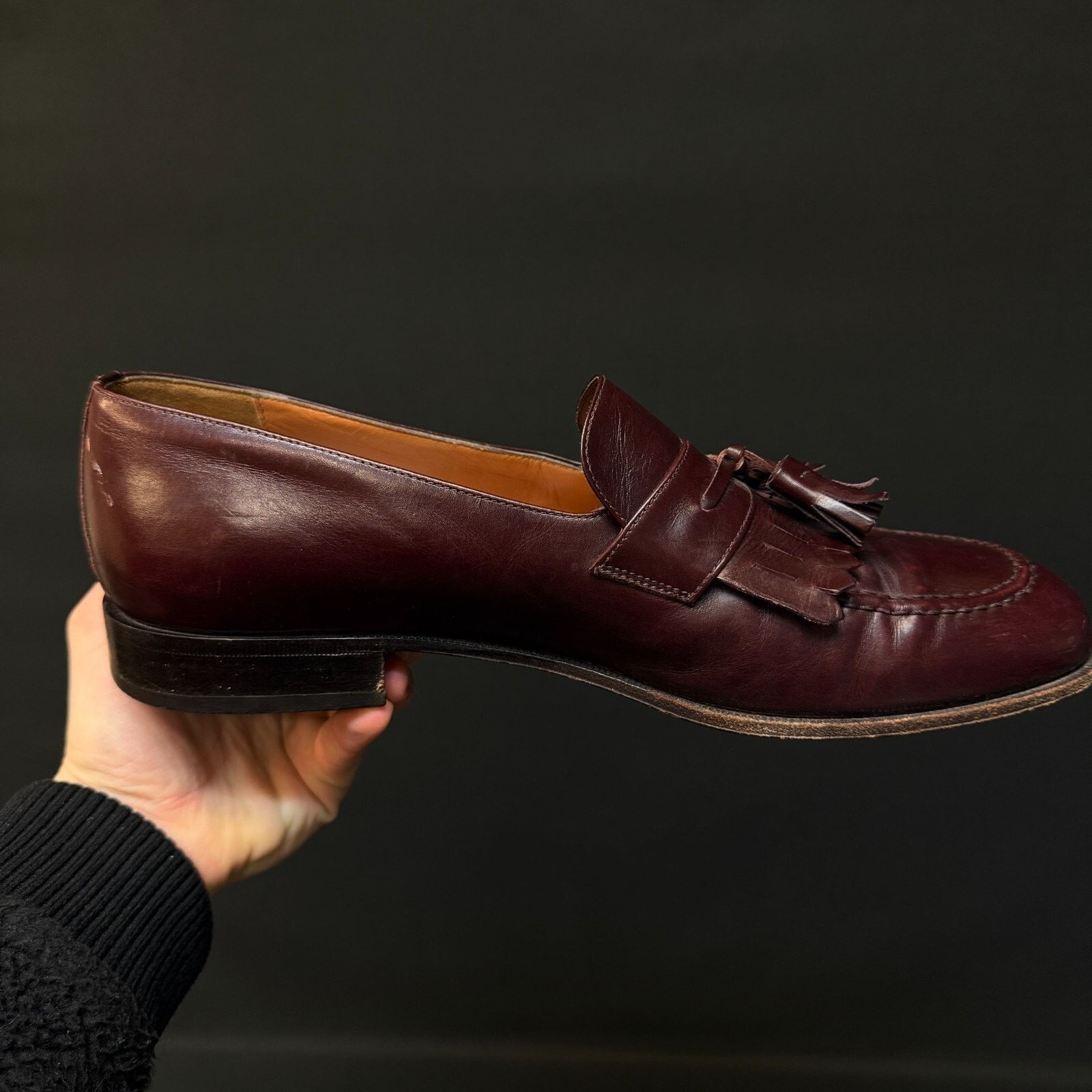Salvatore Ferragamo Men's Salvatore Ferragamo burgundy Tasseled Loafers Size 9.5 Size US 9.5 / EU 42-43 - 7 Thumbnail