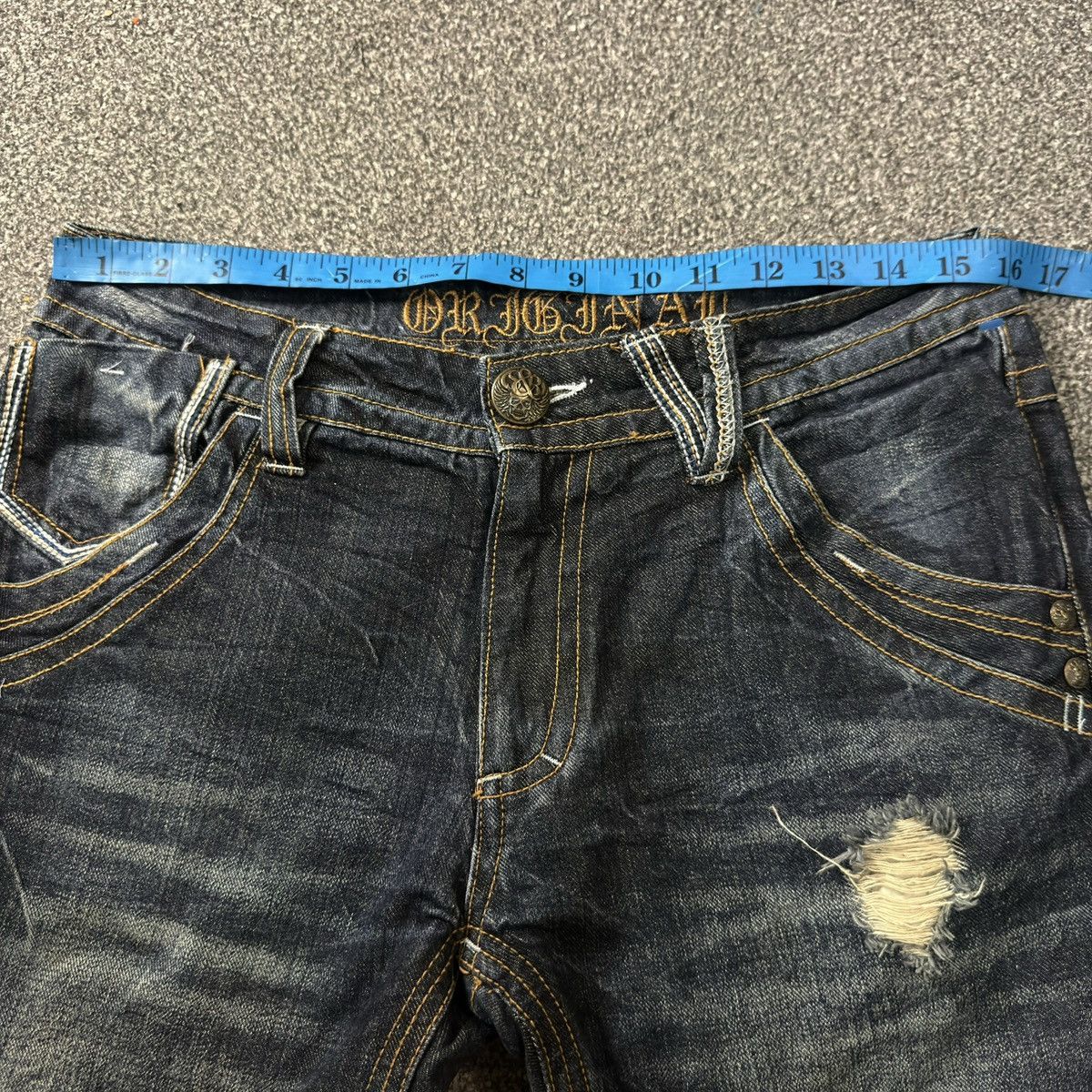Le Grande Bleu (L.G.B.) 🇯🇵 Flared Affliction Distressed Whisker Embroidered Wings Size US 32 / EU 48 - 22 Thumbnail