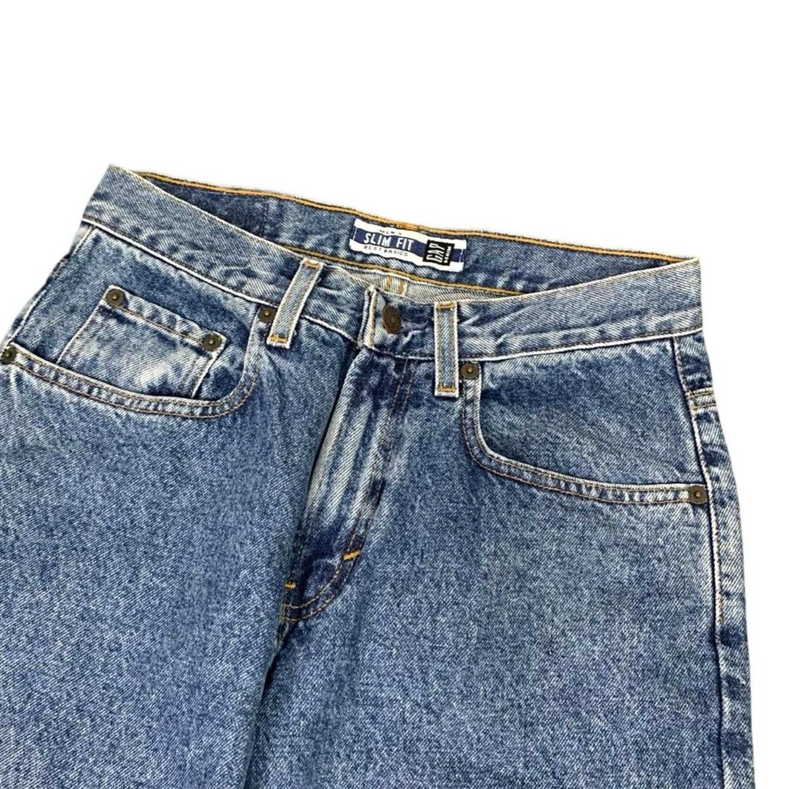 Gap × Vintage Vintage 90s GAP Slim Fit Blue Jeans Size 28" / US 6 / IT 42 - 4 Thumbnail