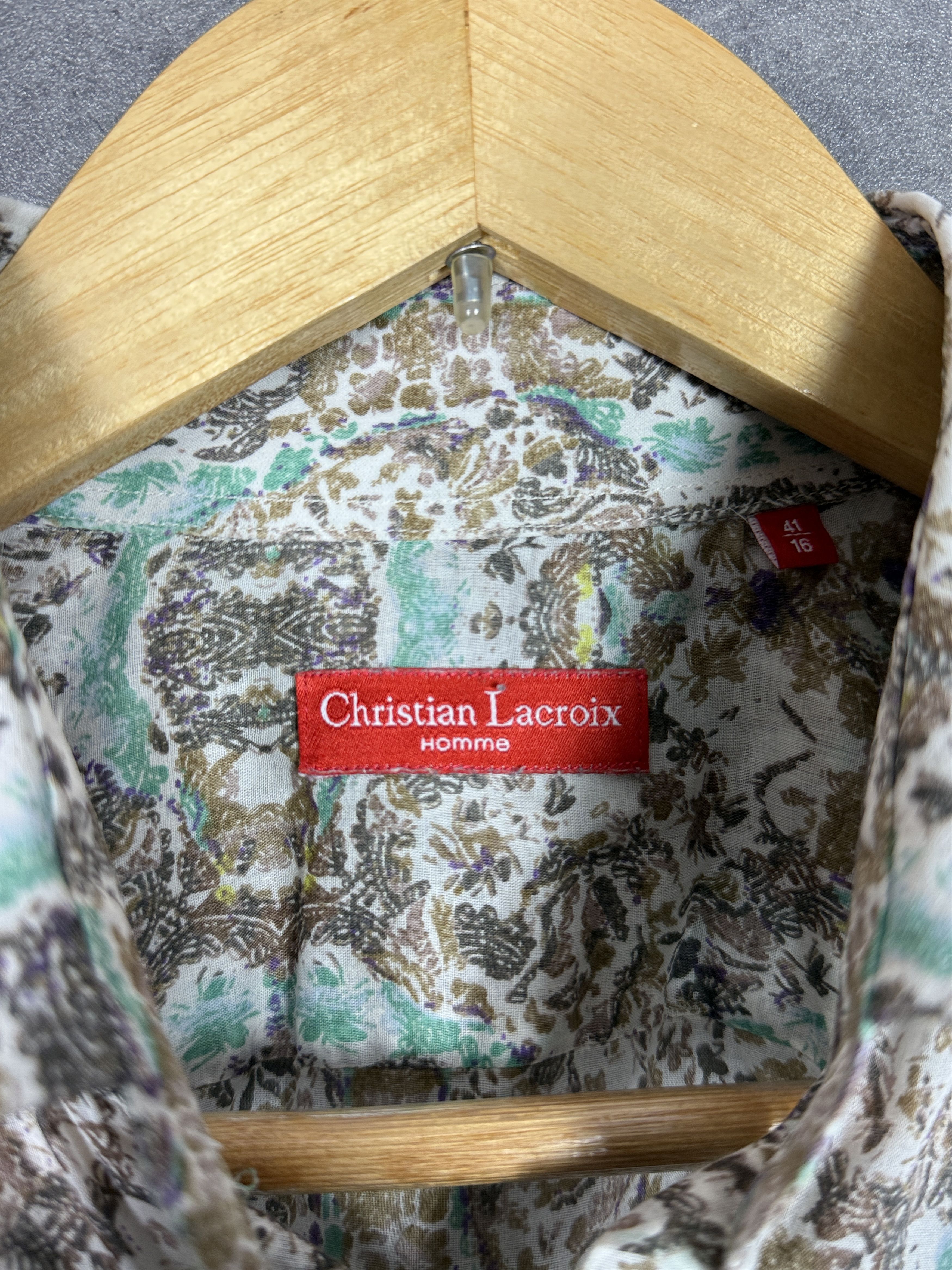 Christian Lacroix Christian Lacroix Homme shirt print pattern floral wool Size US L / EU 52-54 / 3 - 3 Thumbnail
