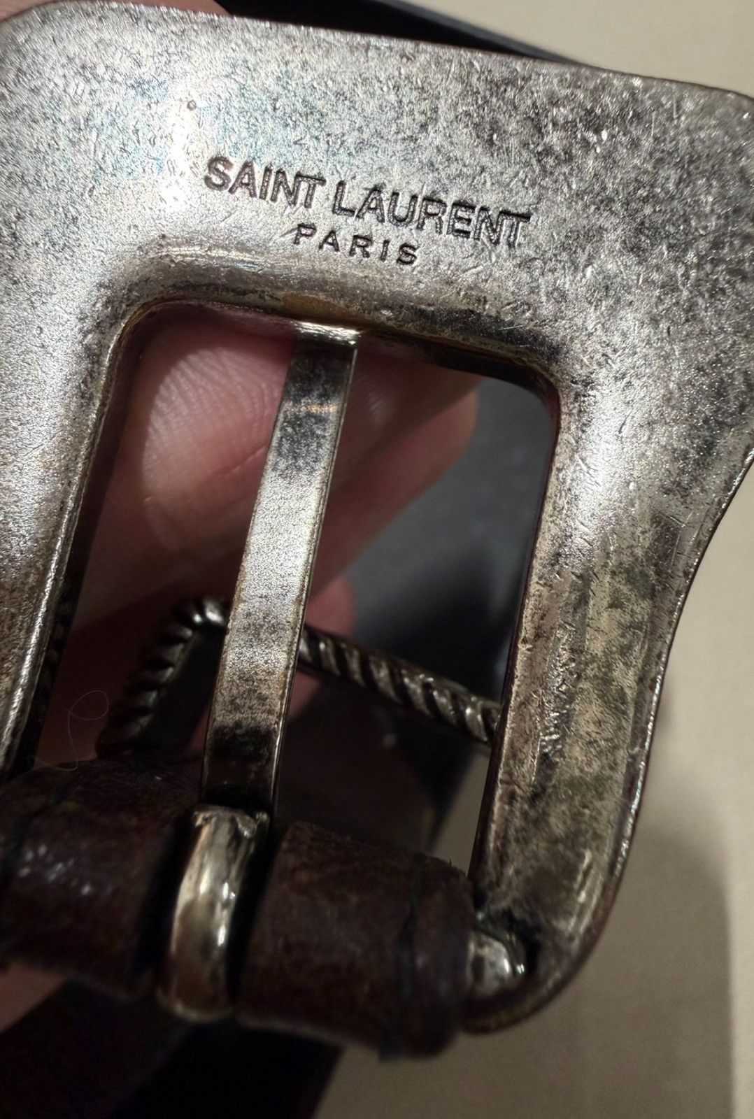Saint Laurent Paris Saint Laurent 14SS Western Studded Distressed Carved Belt Size 30 - 2 Thumbnail