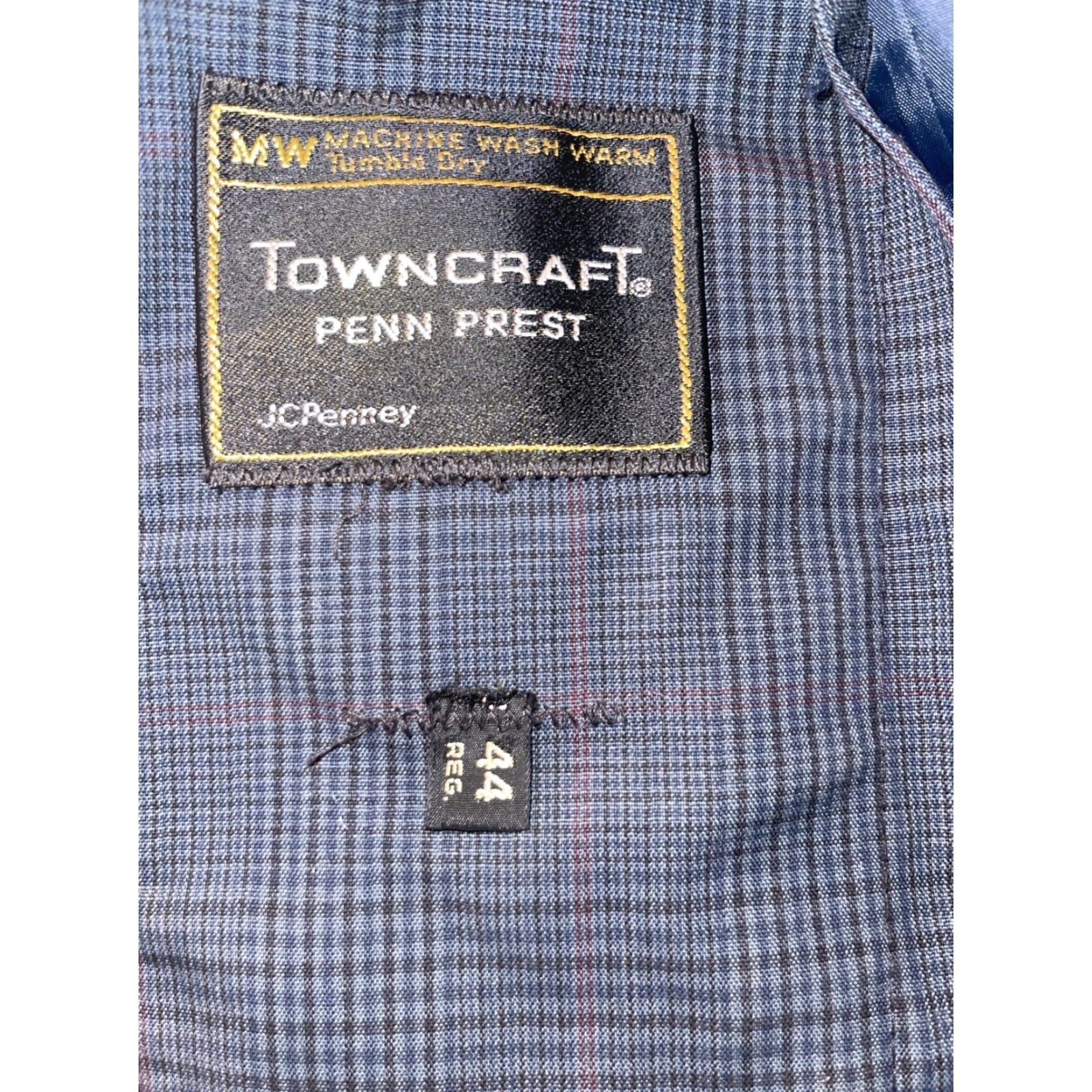 Vintage VINTAGE Towncraft Coat Overcoat Men’s Gray Houndstooth 44 Regular Lined Pockets Button Closure Size US S / EU 44-46 / 1 - 3 Thumbnail