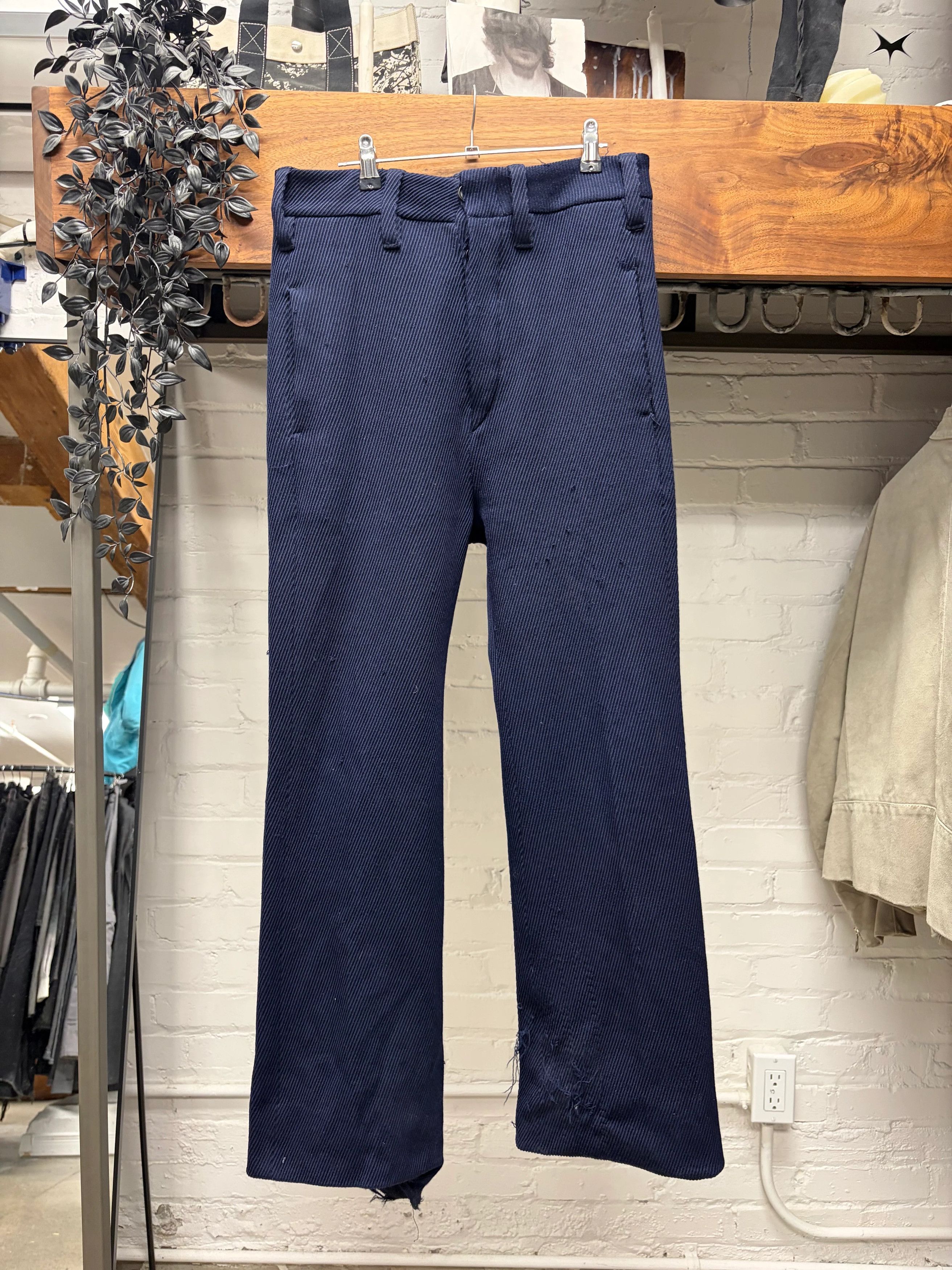 Ann Demeulemeester Ann Demeulemeester Diagonal Corduroy Men’s Blue Flared Leg Trousers Size US 32 / EU 48 - 1 Thumbnail