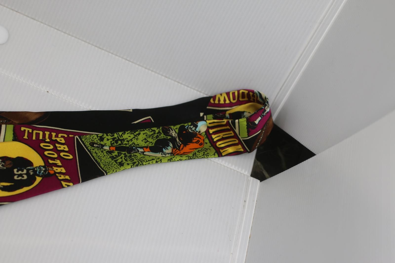 The Tie Bar 100% Silk Football Tie Handmade Vibrant Colors Mens Tie Game Size ONE SIZE - 6 Thumbnail