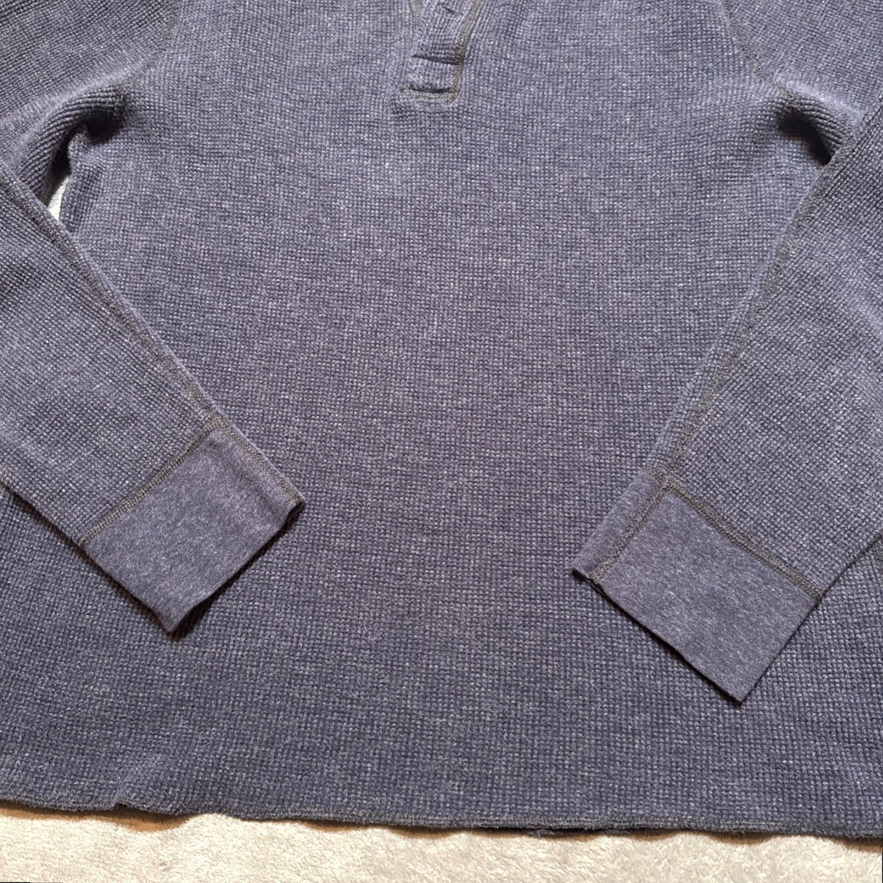 Wallace & Barnes Wallace & Barnes Henley Shirt Mens XL Blue Waffle Knit J.Crew Thermal Shirt Size US XL / EU 56 / 4 - 3 Thumbnail
