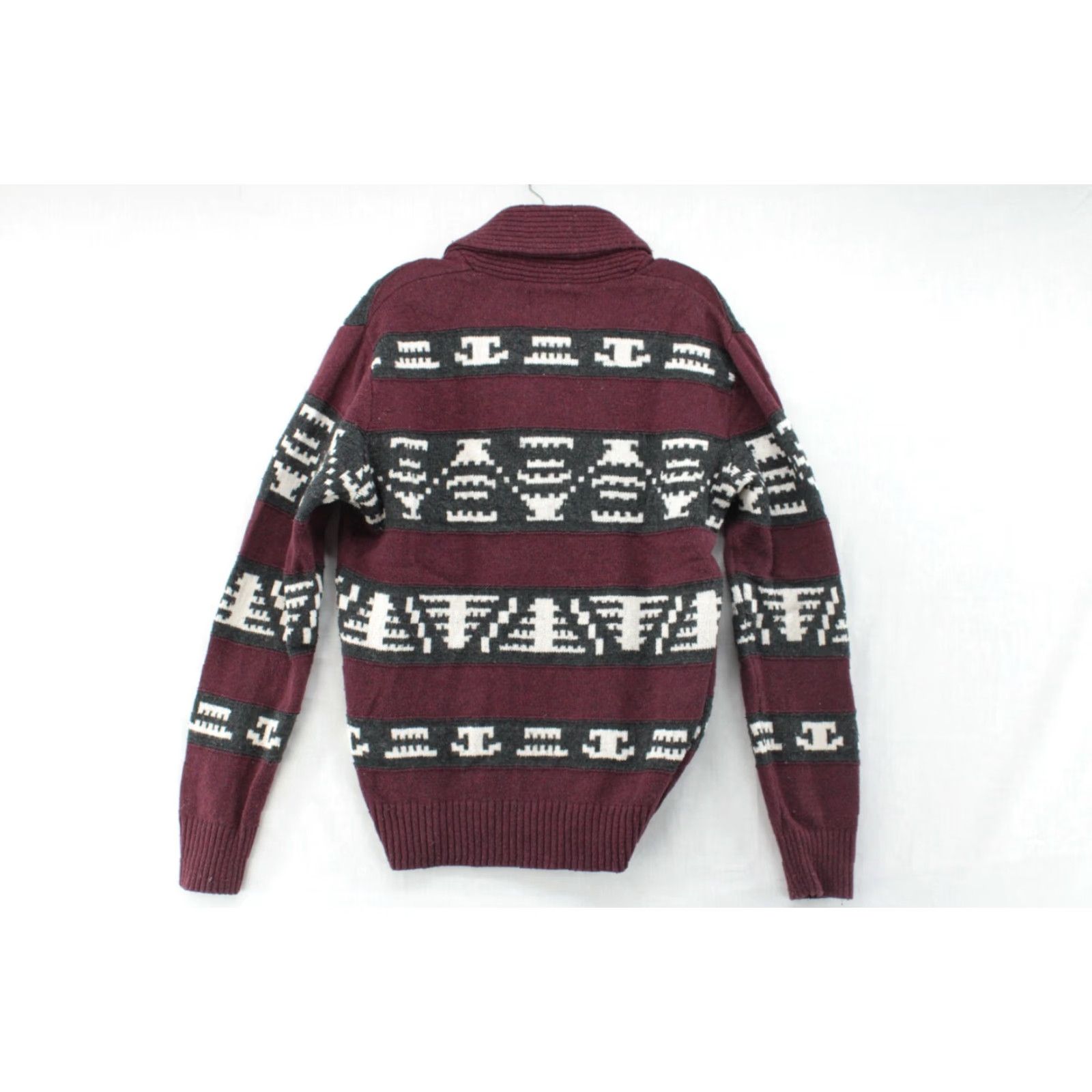 American Eagle Outfitters American Eagle Outfitters Sweater Men M Maroon Cowl Neck Aztec Button Pullover Y2K Mens Size US M / EU 48-50 / 2 - 5 Thumbnail