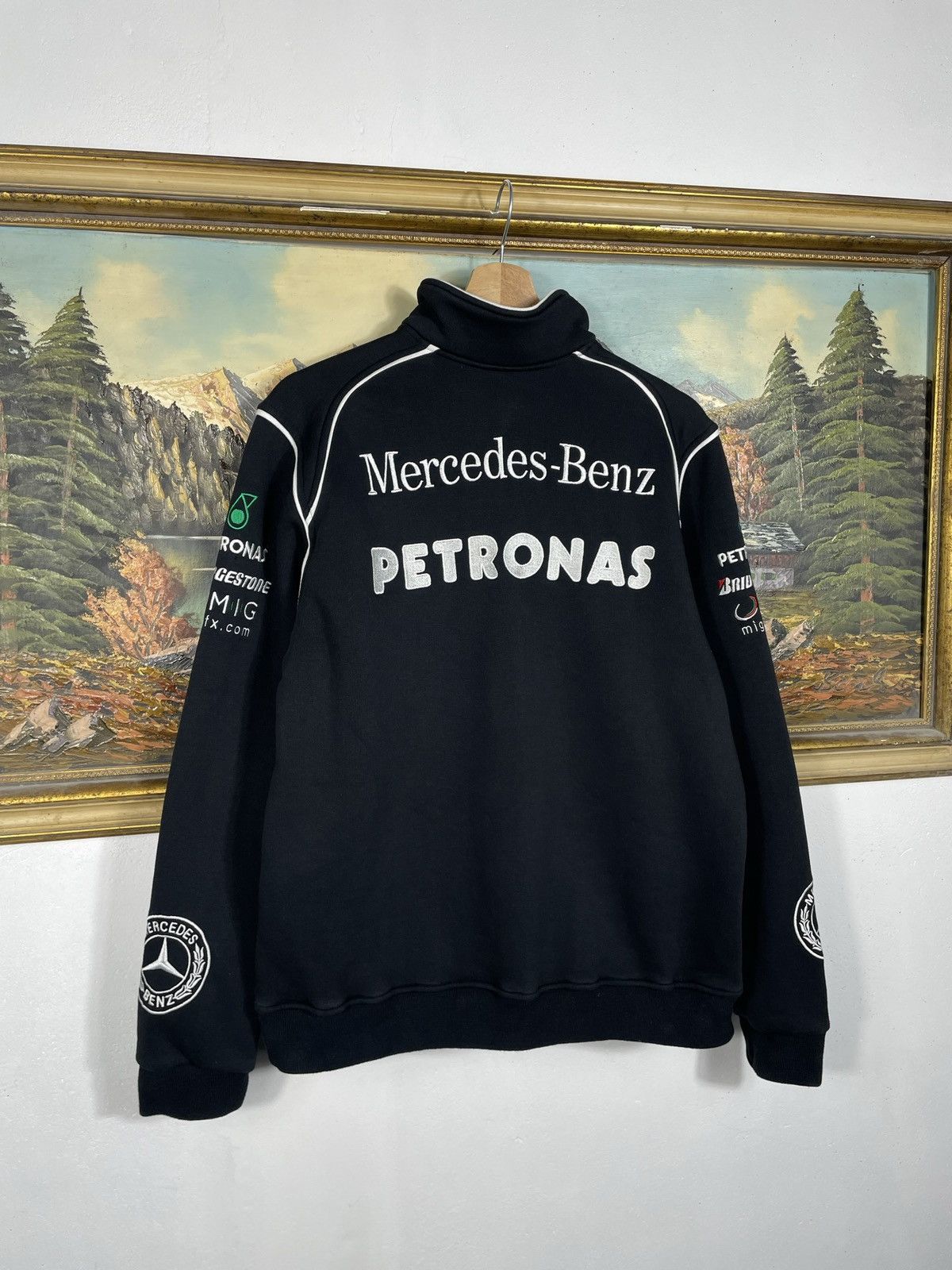 Mercedes-Benz × Vintage Mercedes Retro 00s Loose Oversize Zip Jacket Race Motor Size US L / EU 52-54 / 3 - 5 Thumbnail