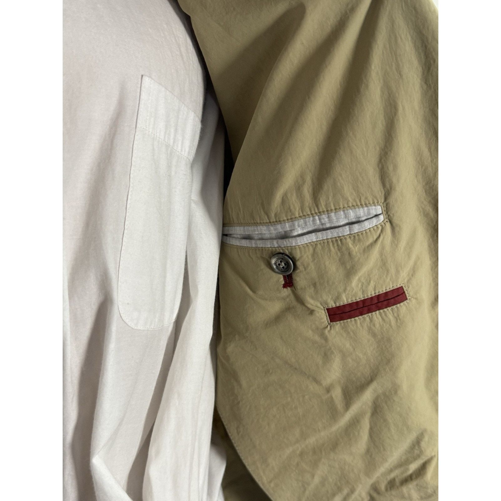 Brunello Cucinelli Brunello Cucinelli Nylon Khaki Blazer Sportcoat Safari 50/40 Size 38R - 11 Thumbnail