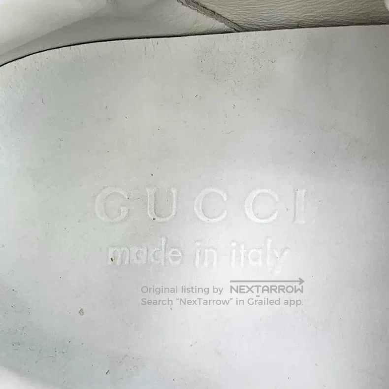 Gucci White striped webbing lacing casual flat board shoes