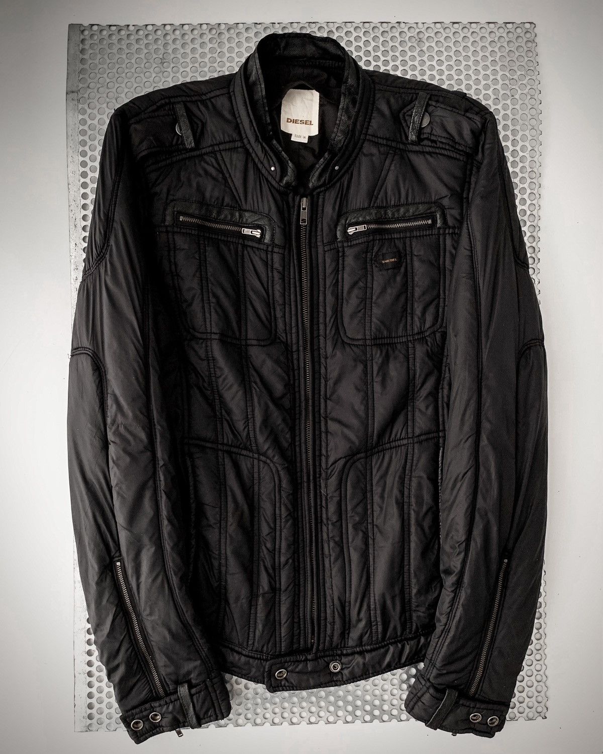 Diesel Black Gold Diesel Black Gold – Nocturnal Restraint Biker Jacket Size US M / EU 48-50 / 2 - 2 Thumbnail