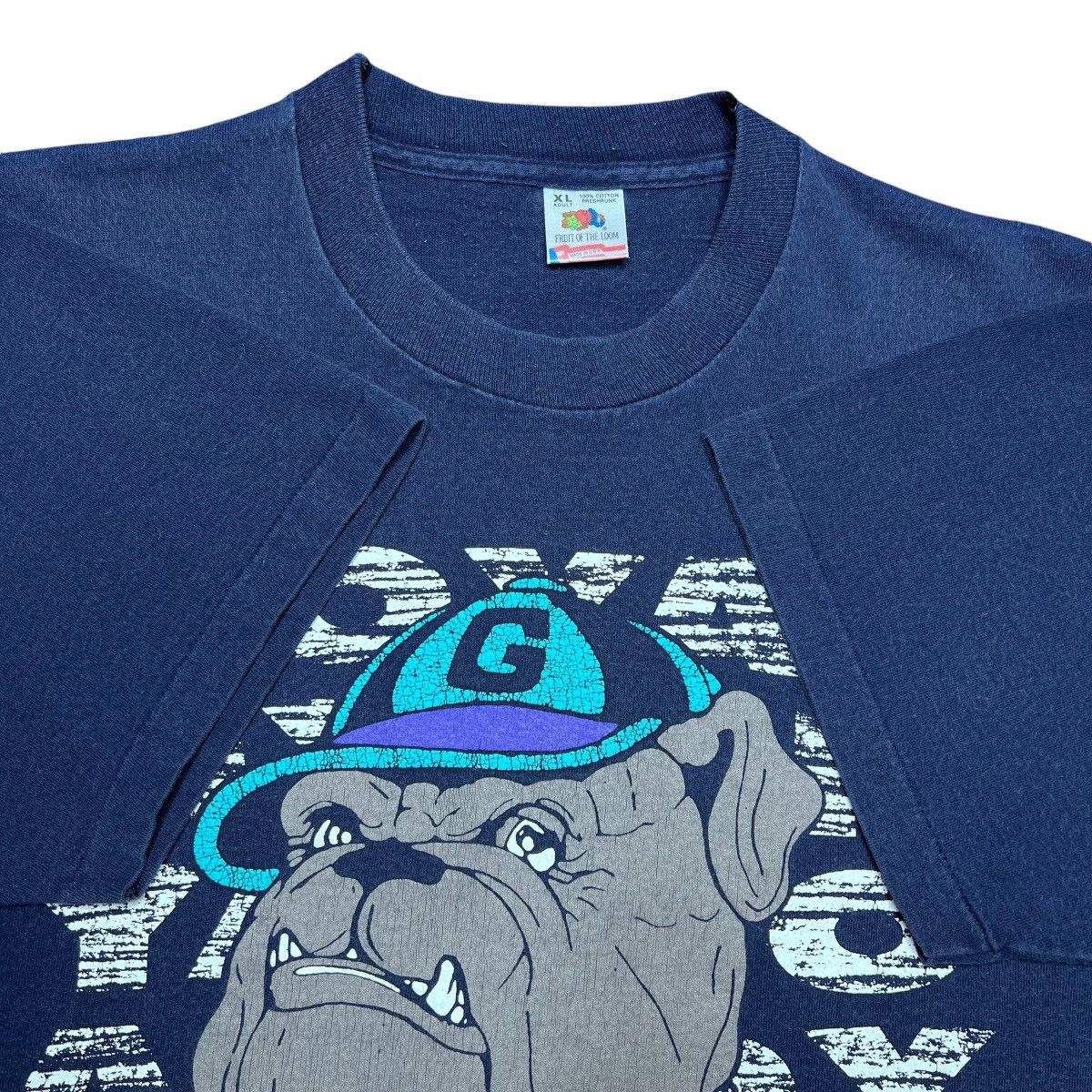 NCAA × Vintage Vintage 1990s NCAA Georgetown Hoyas 3D Spell Out Graphic Tee Size US XL / EU 56 / 4 - 2 Thumbnail