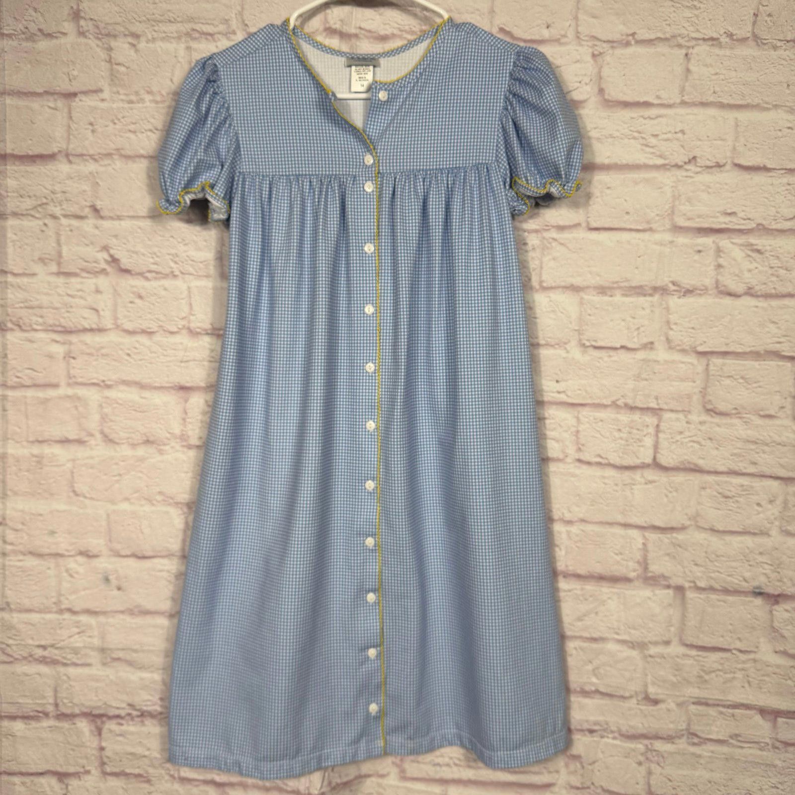 Other The Bubble Bee Girls Size 14 Blue Gingham Nightgown Size ONE SIZE - 1 Thumbnail