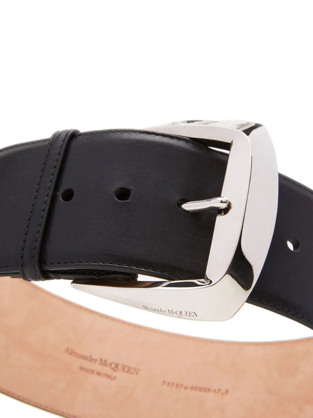Alexander McQueen o1s22i1n1024 Size: 85 / Geometric Buckle Waist Belt in Black Size ONE SIZE - 2 Thumbnail